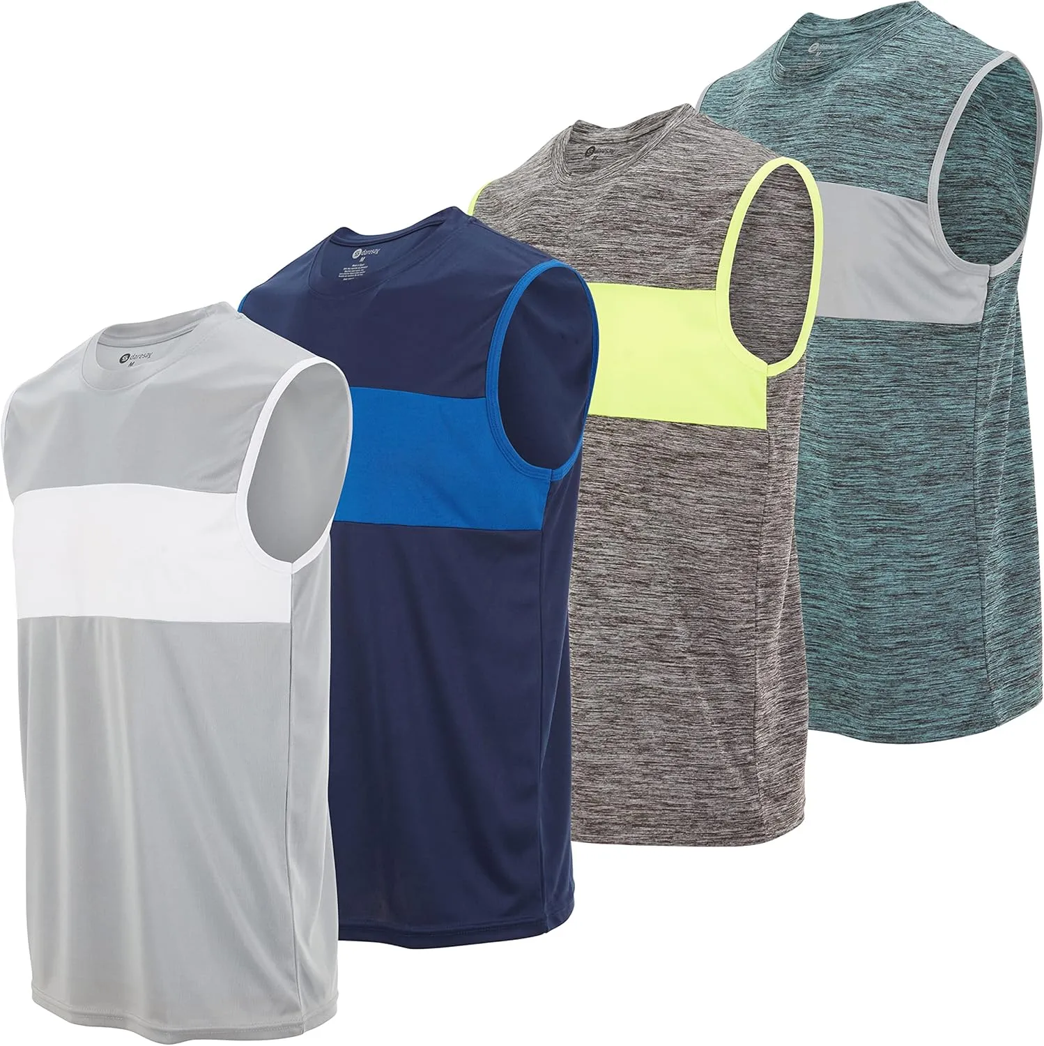 4 Pack: Athletic Tank Tops for Men, Dry Fit Muscle Shirts, Mens Athletic Tops for Gym, Workout & Active Wear Tees