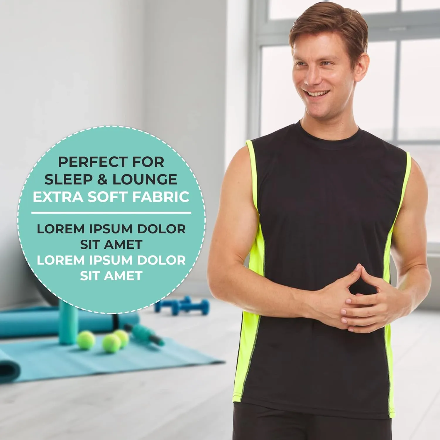 4 Pack: Athletic Tank Tops for Men, Dry Fit Muscle Shirts, Mens Athletic Tops for Gym, Workout & Active Wear Tees