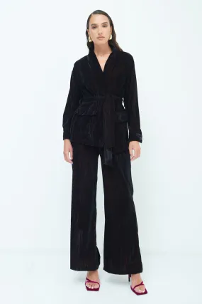 Belted crushed velvet blazer wholesale