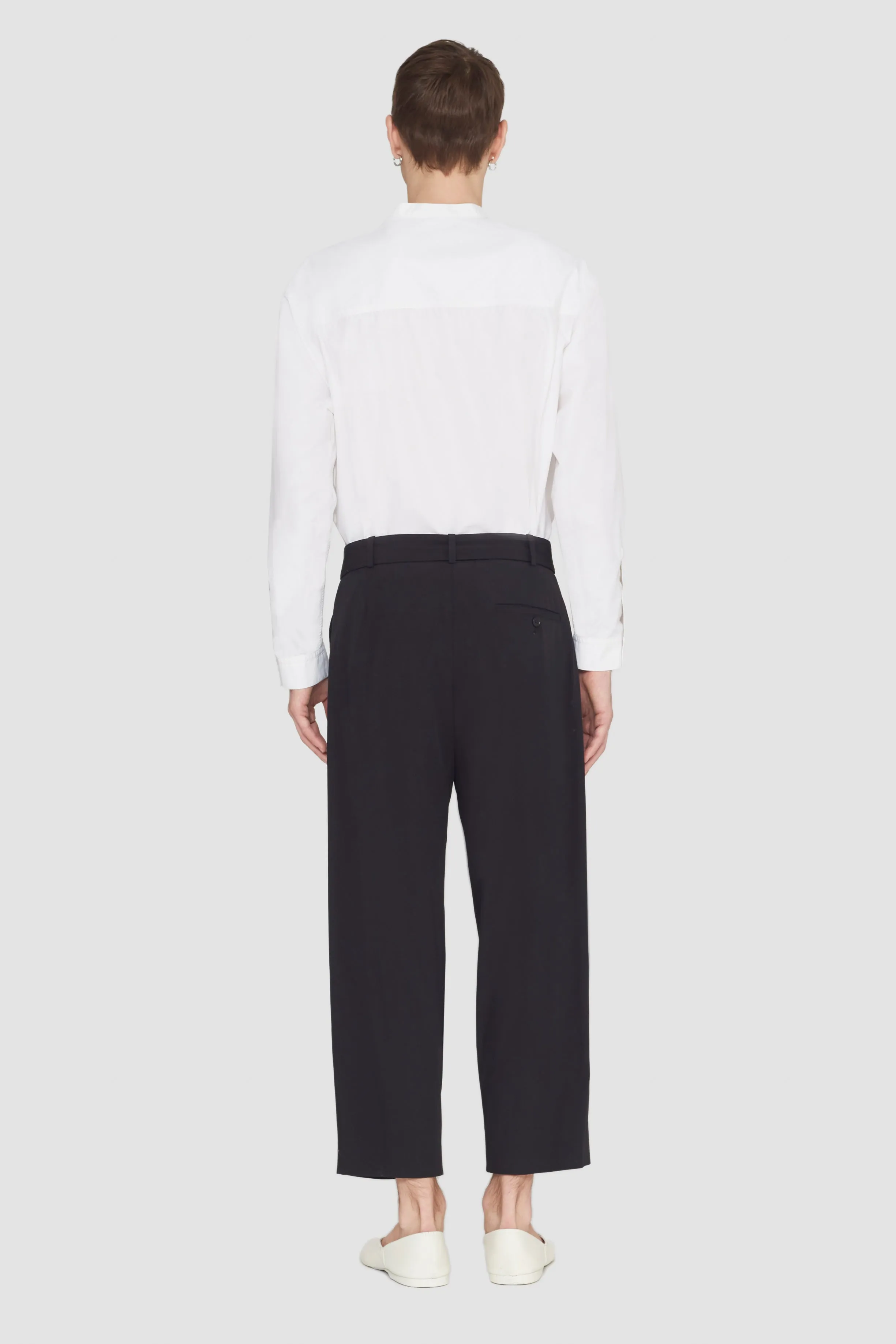 Belted Drop-Crotch Trousers