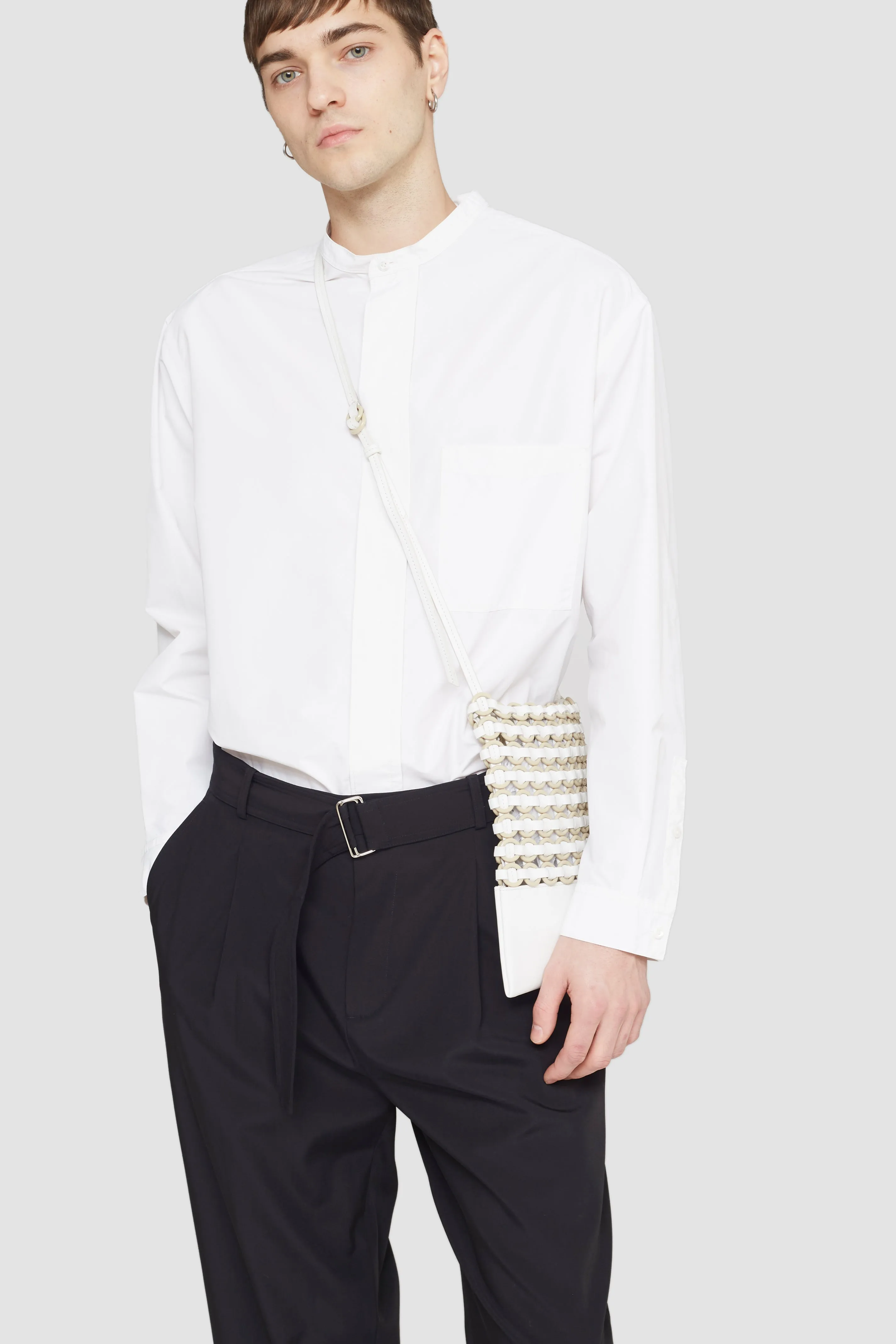 Belted Drop-Crotch Trousers
