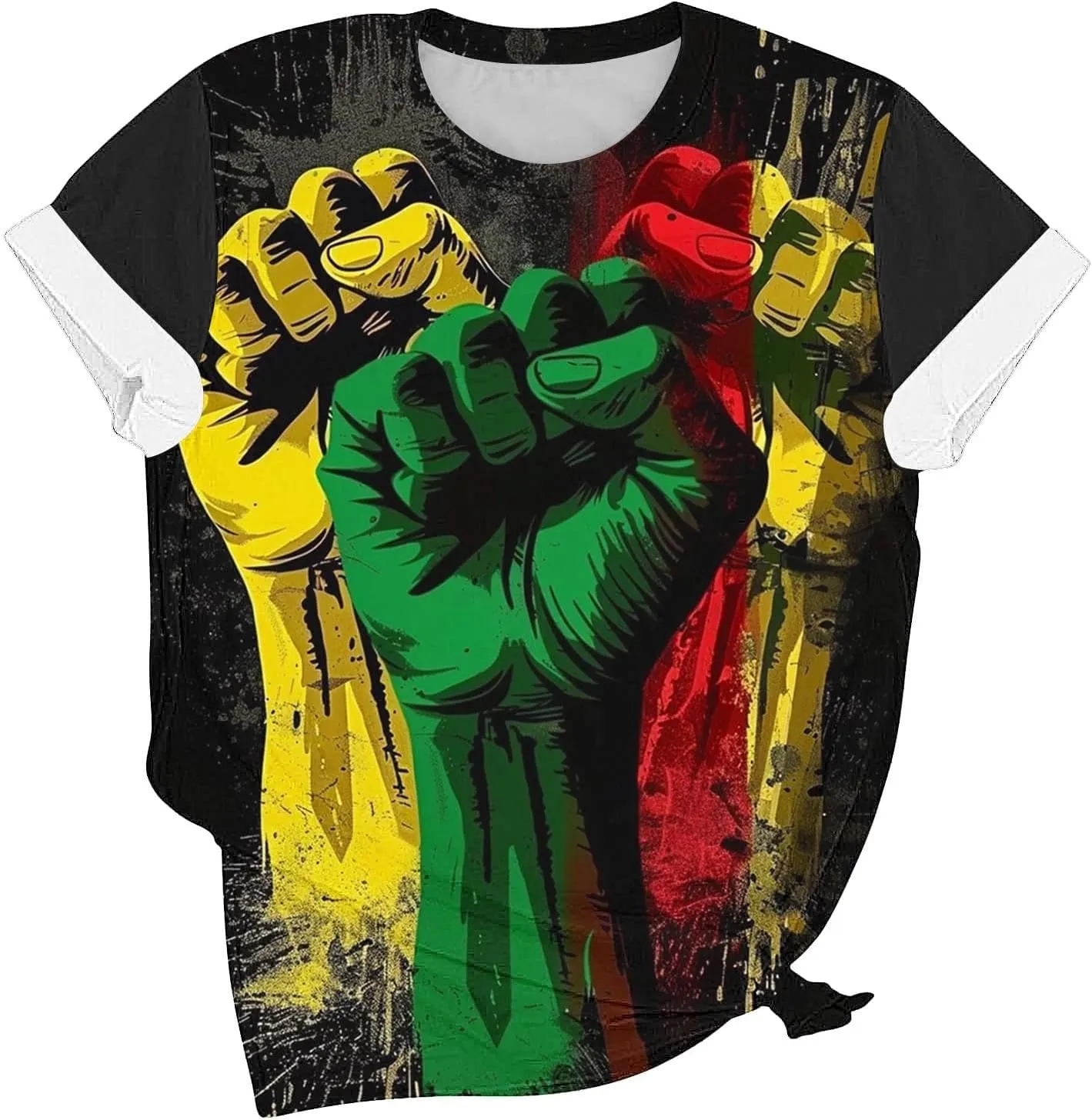 Black History Month Shirts for Women Summer Casual Short Sleeve Tunic Tops Plus Size Crew Neck Patriotic Blouses