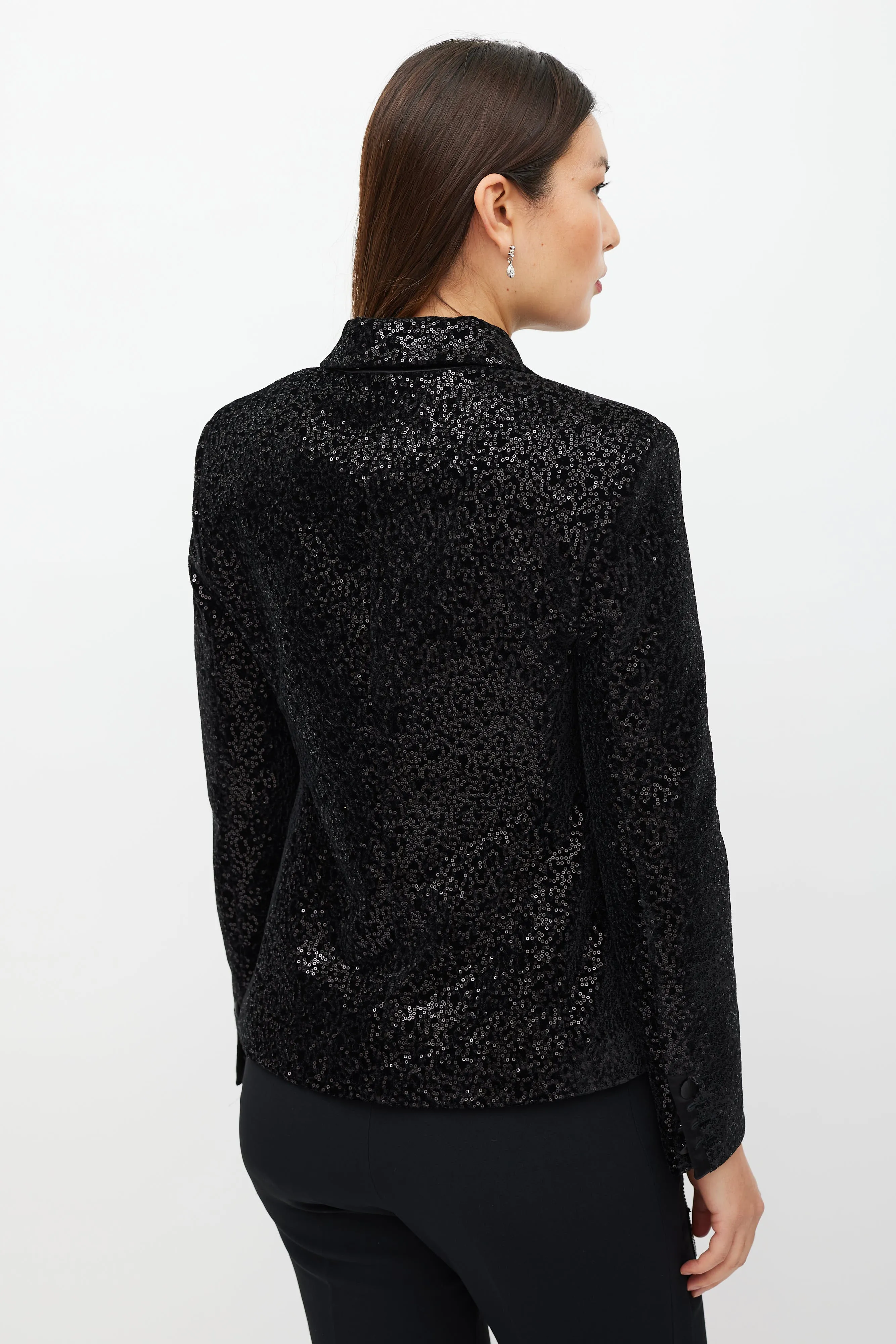 Black Velvet Sequin Blazer