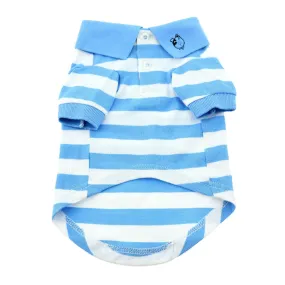 Blue Niagara & White Striped Polo Shirt
