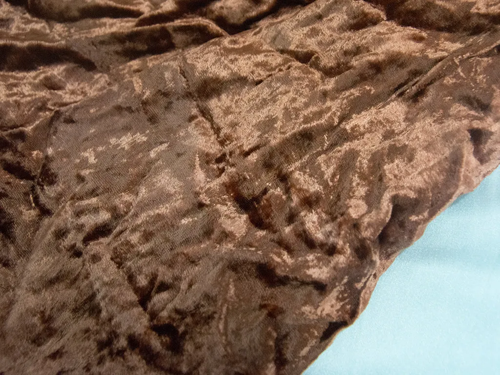 Bronze Brown Plains Velvet Fabric