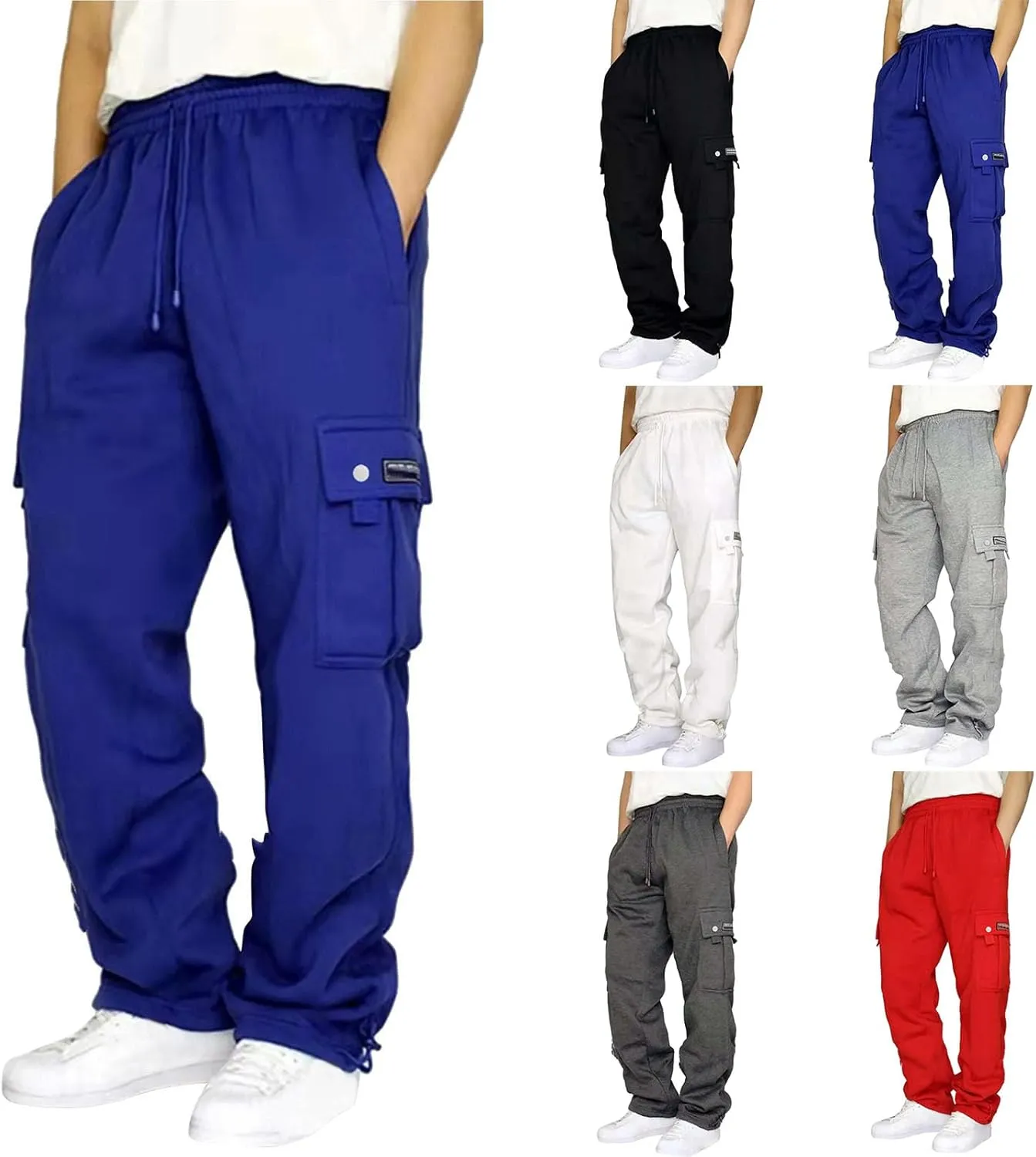 Cargo Pants for Men,Mens Active Athletic Workout Jogger Sweatpants for Men with Pocket and Drawstring Trousers for Hiking