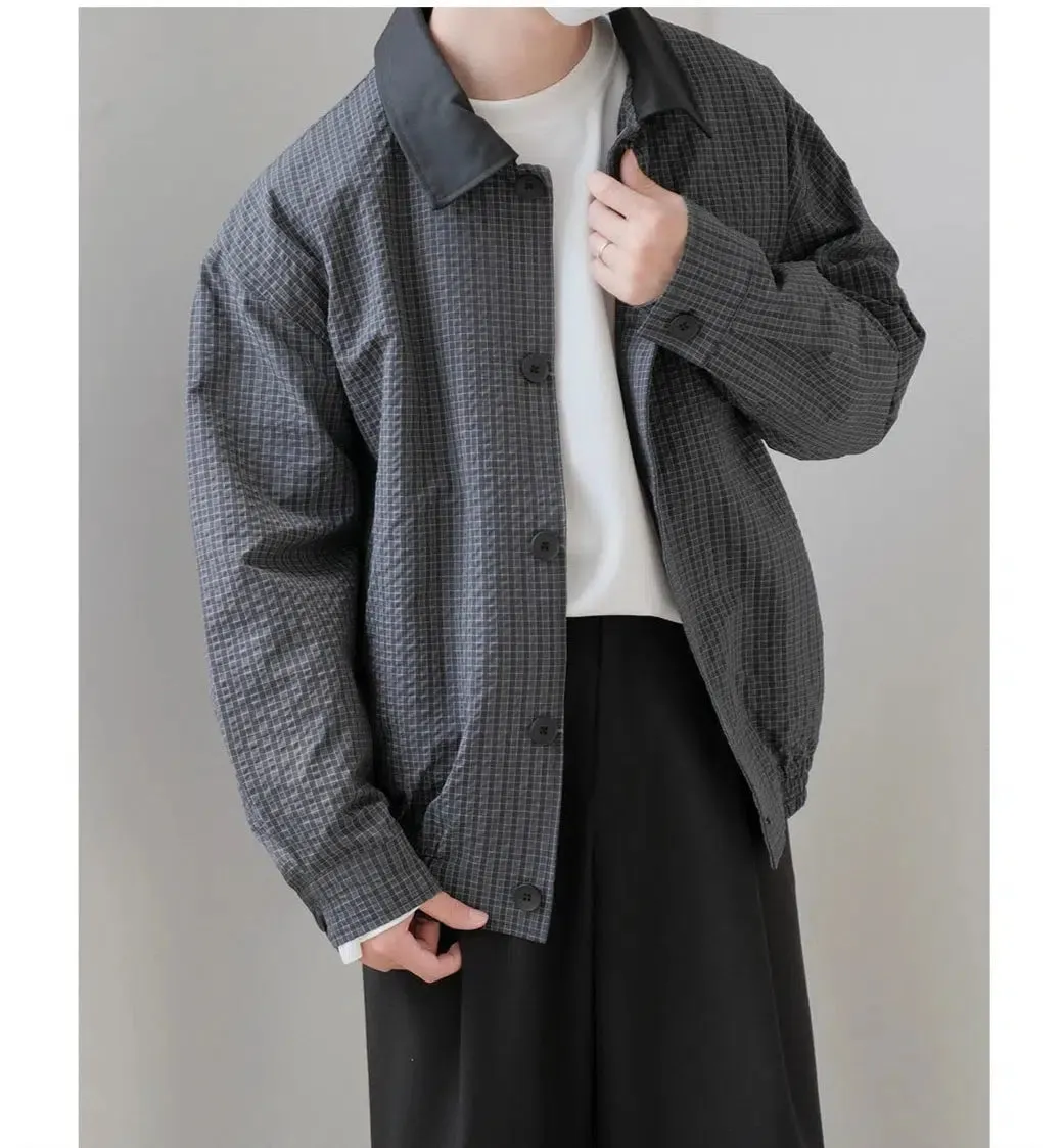 Casual Checkered Button-Up Jacket