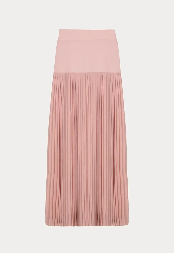 Choice Basics Elasticated Accordion Pleat Skirt Blush