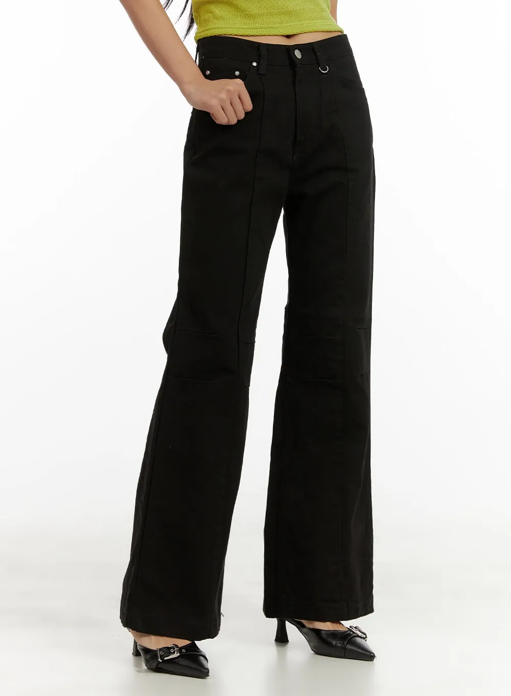 Cotton Slim Bootcut Pants CU414