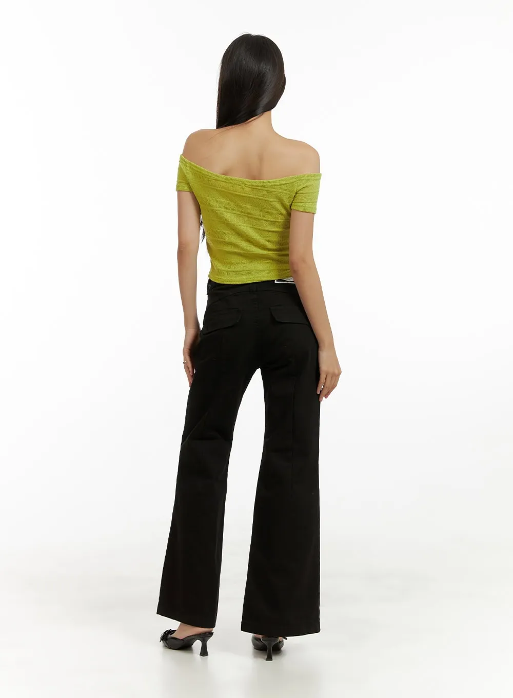 Cotton Slim Bootcut Pants CU414