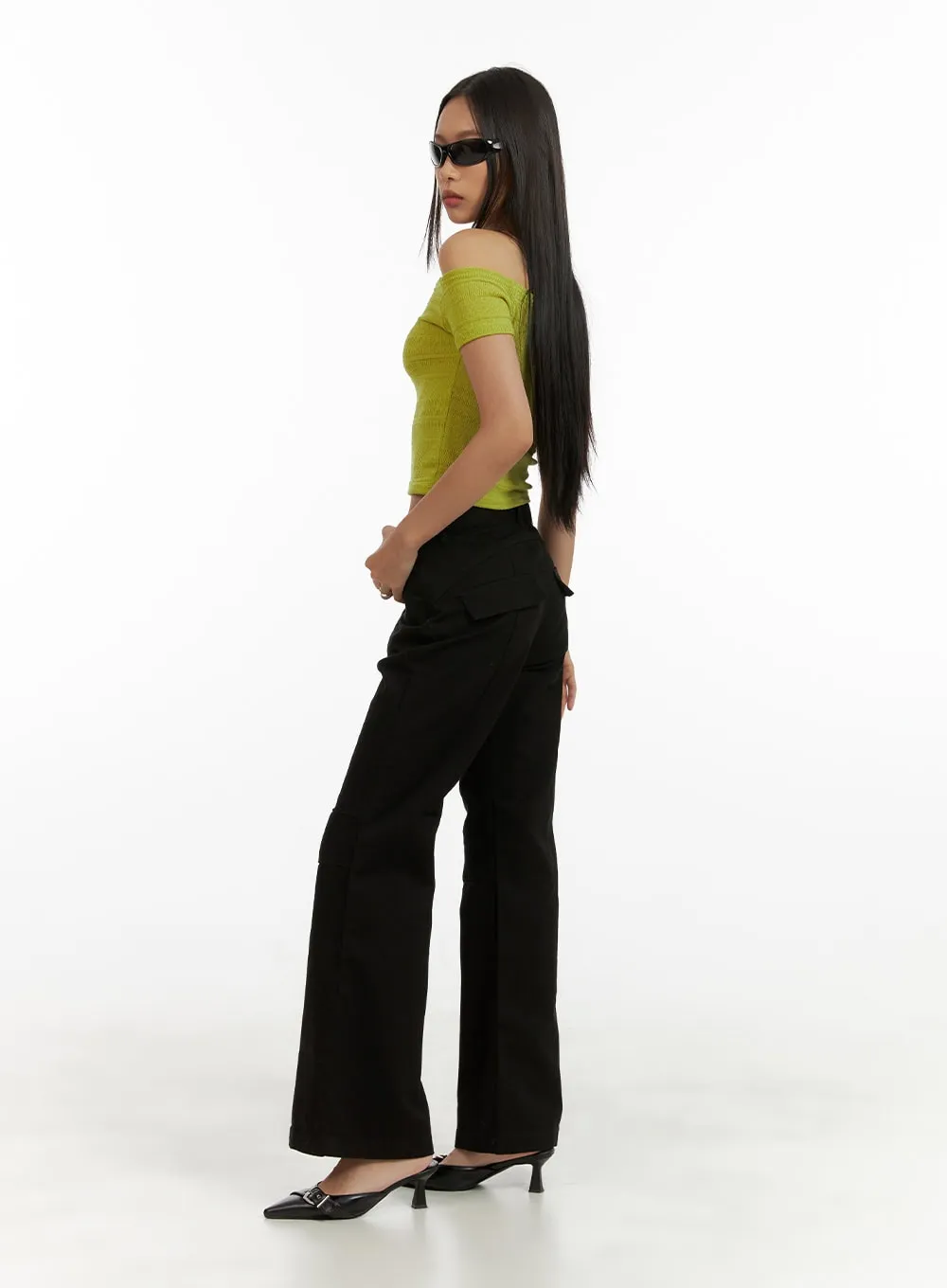 Cotton Slim Bootcut Pants CU414