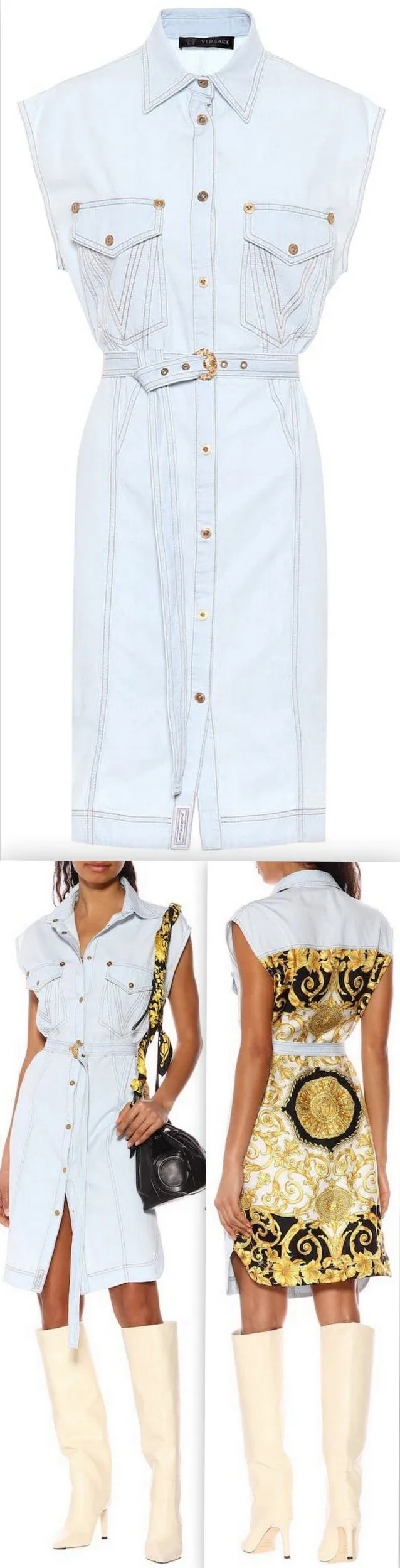 Denim Dress with Baroque Back