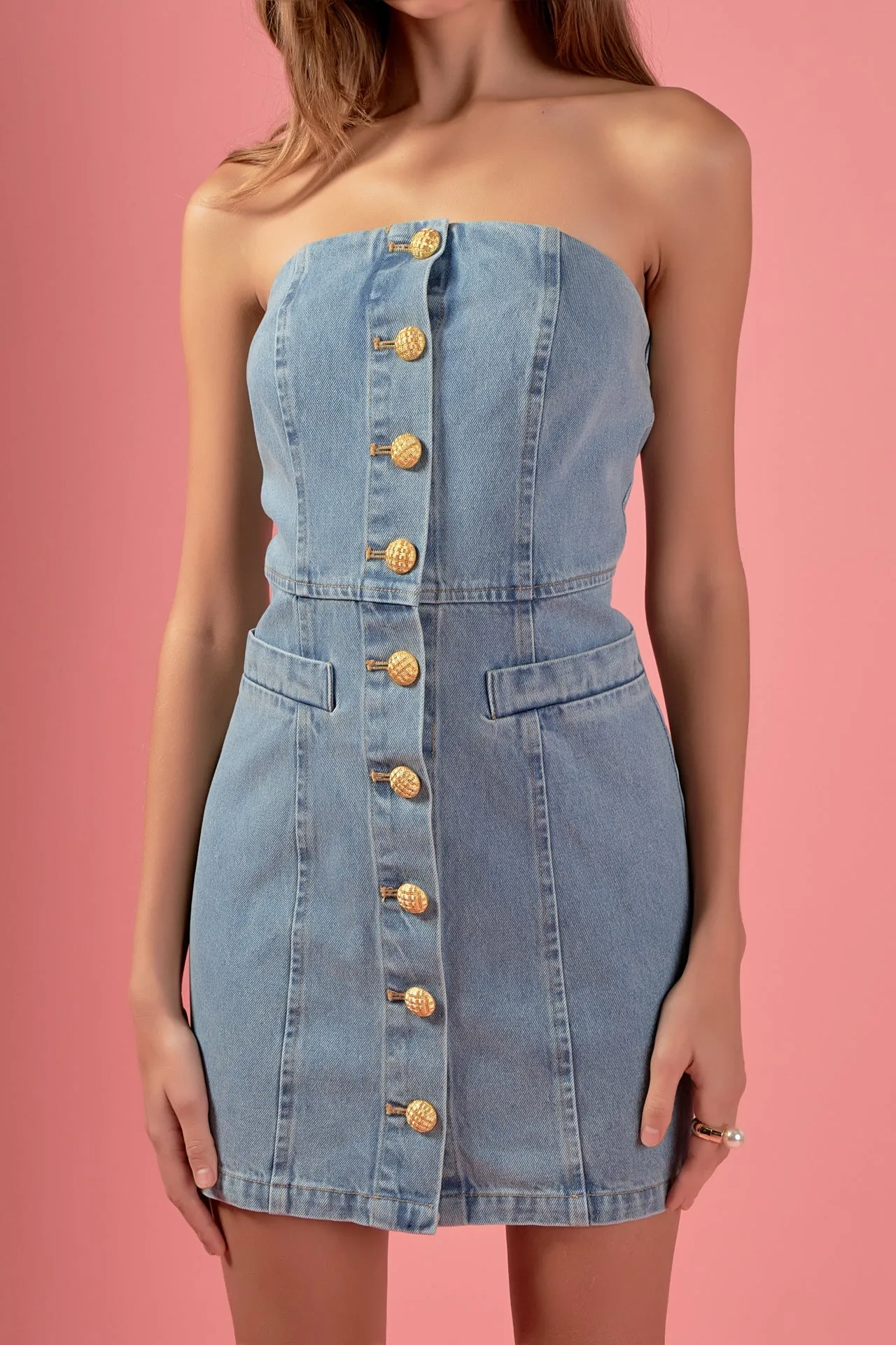 Denim Tube Mini Dress
