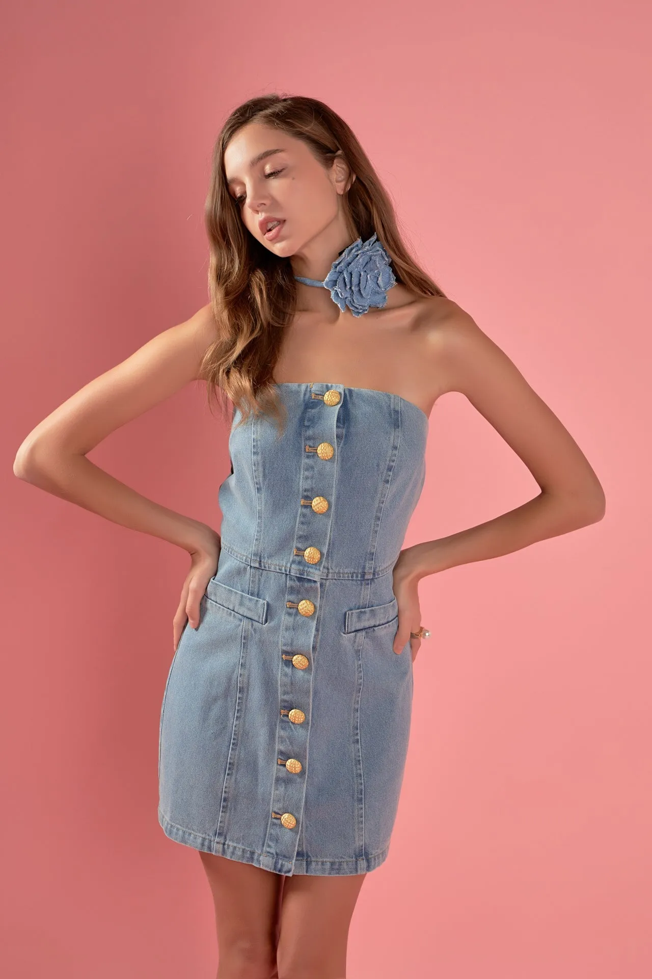 Denim Tube Mini Dress