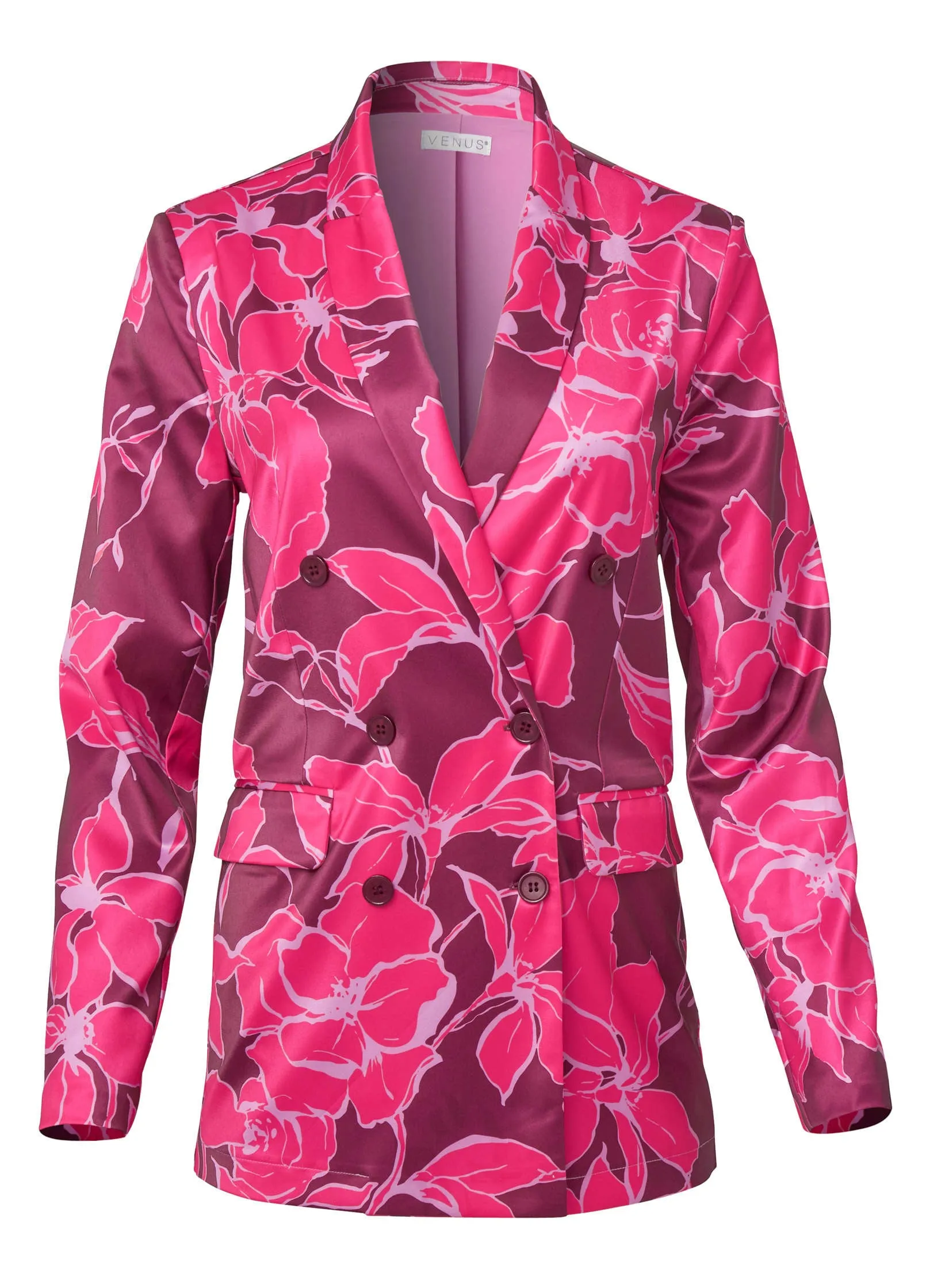 Double Breasted Blazer - Pink Multi