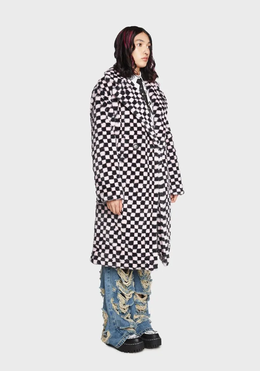 Dressed For Nothing Checkered Coat