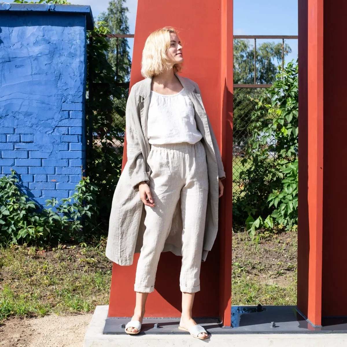 GENOVA tapered linen pants