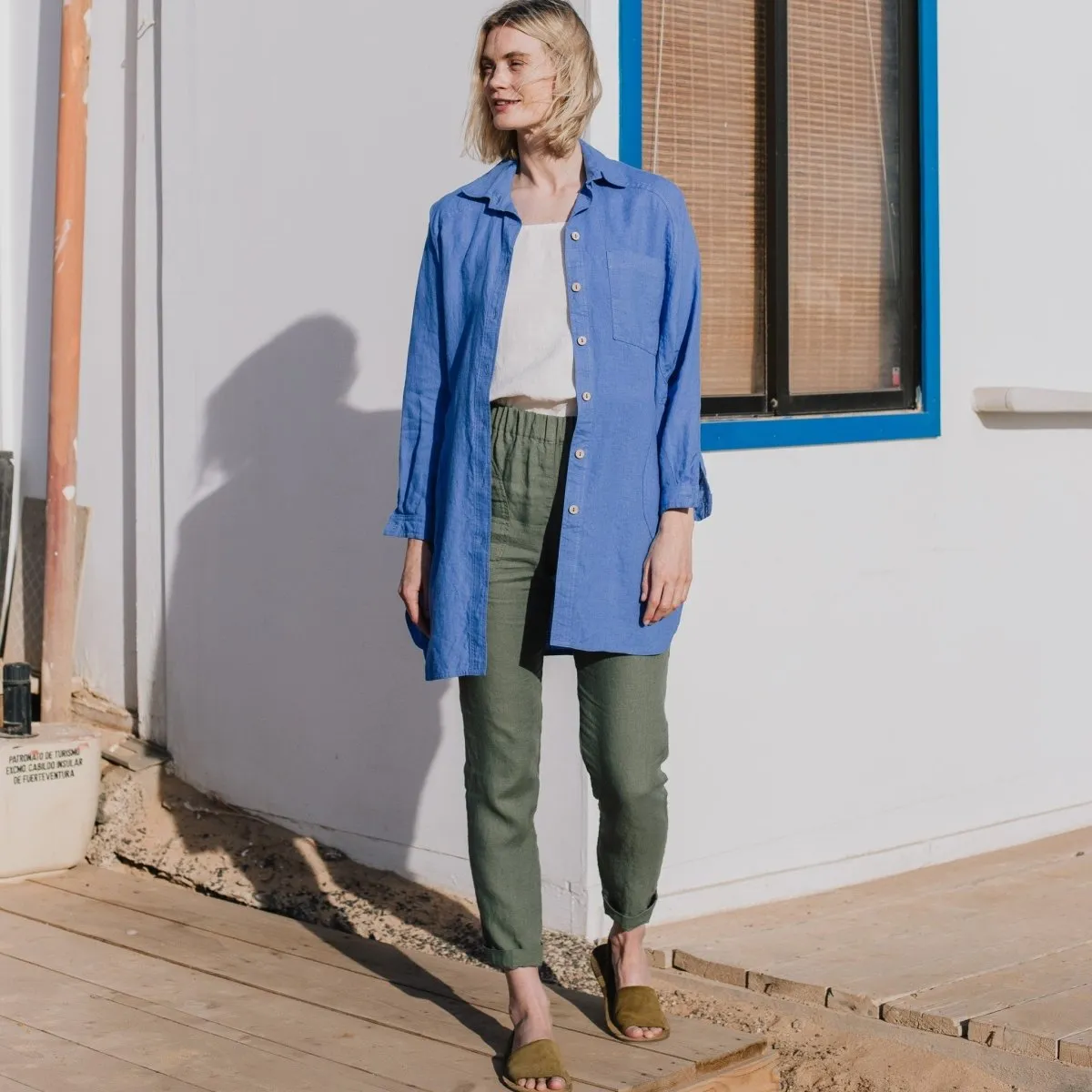 GENOVA tapered linen pants