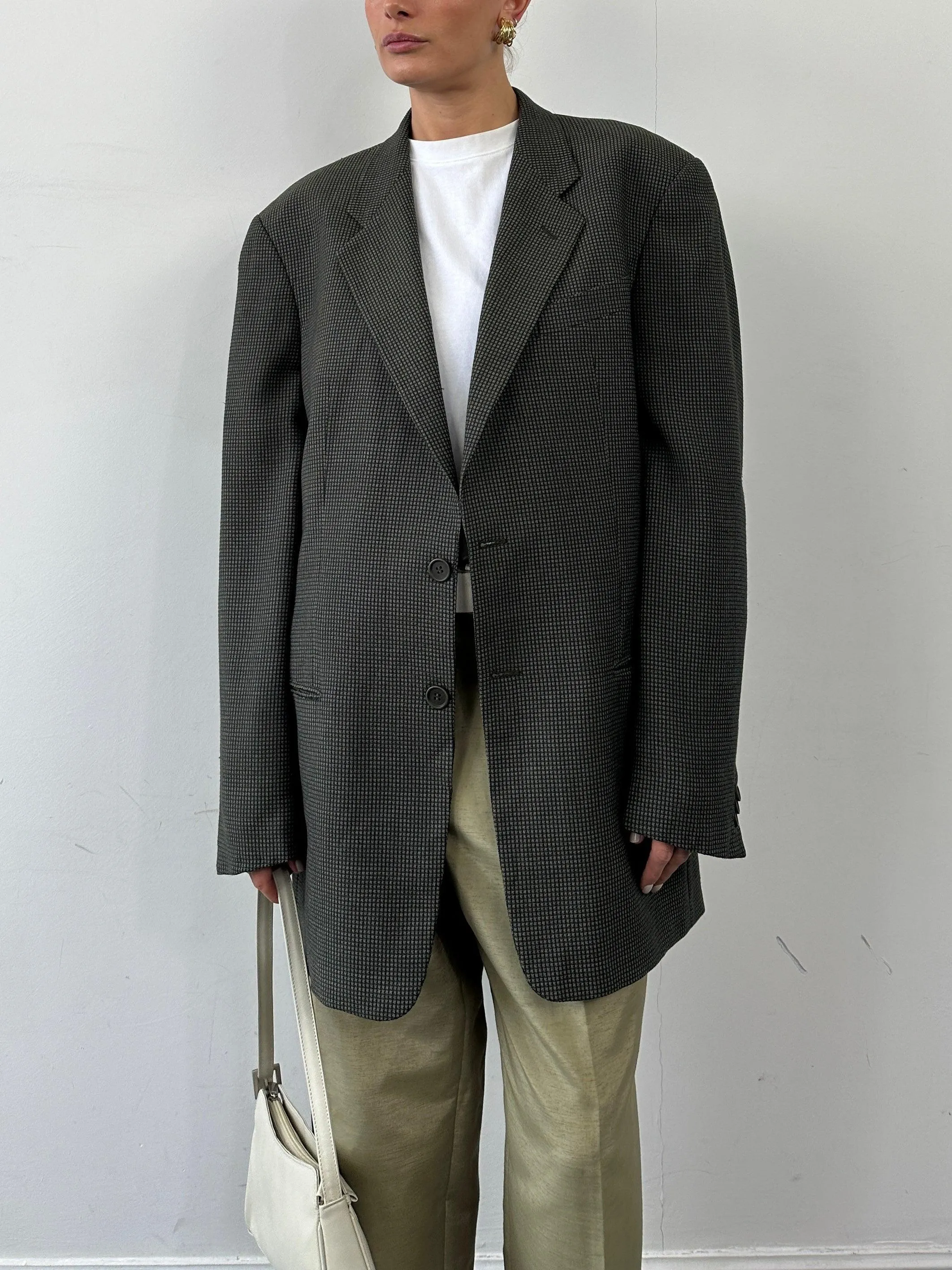 Giorgio Armani Le Collezioni Pure Wool Woven Single Breasted Blazer - XXL
