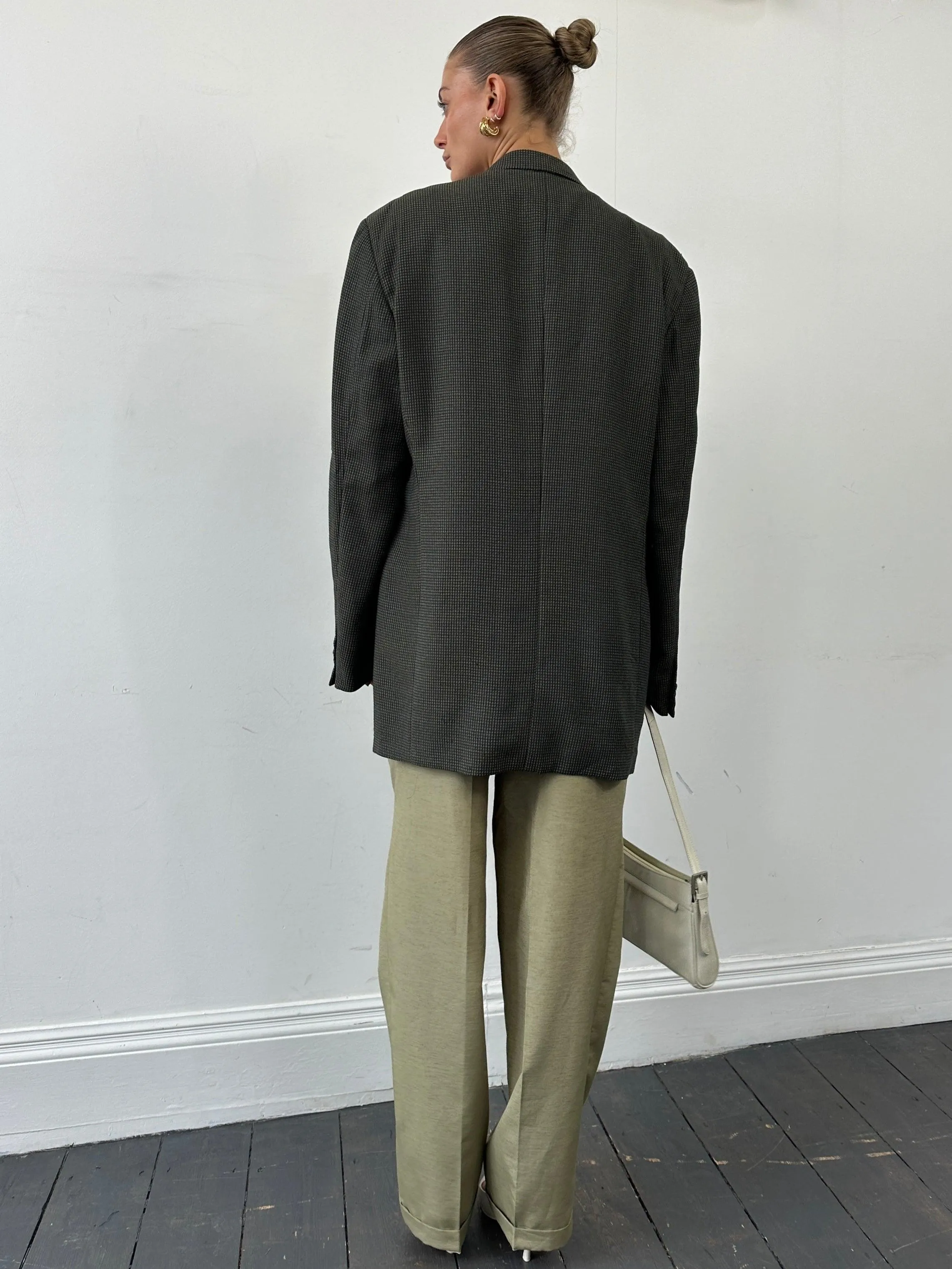 Giorgio Armani Le Collezioni Pure Wool Woven Single Breasted Blazer - XXL