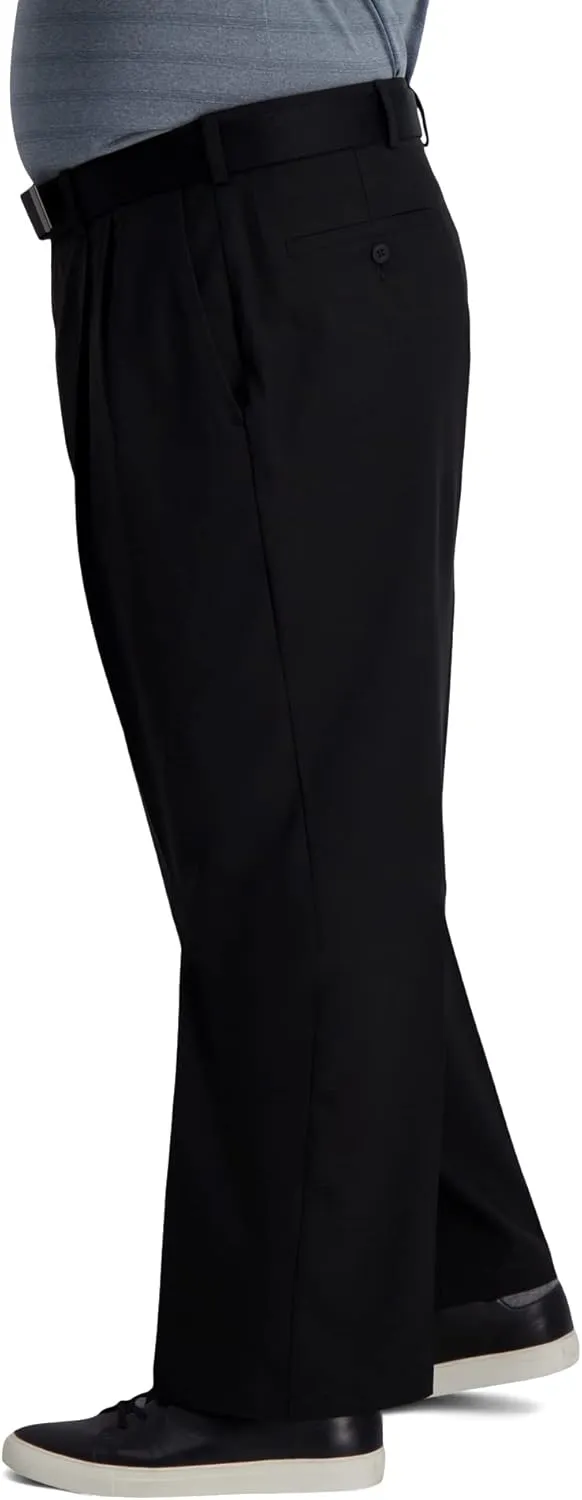 Haggar Men's Cool Right Performance Flex Classic Fit Pleat Front Pant (Regular and Big and Tall Sizes)