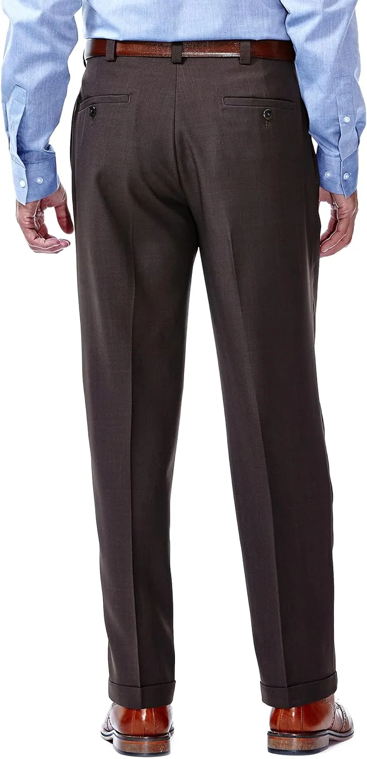 Haggar Men's E Clo Repreve Stria Classic Fit Pleated Front Dress Pant
