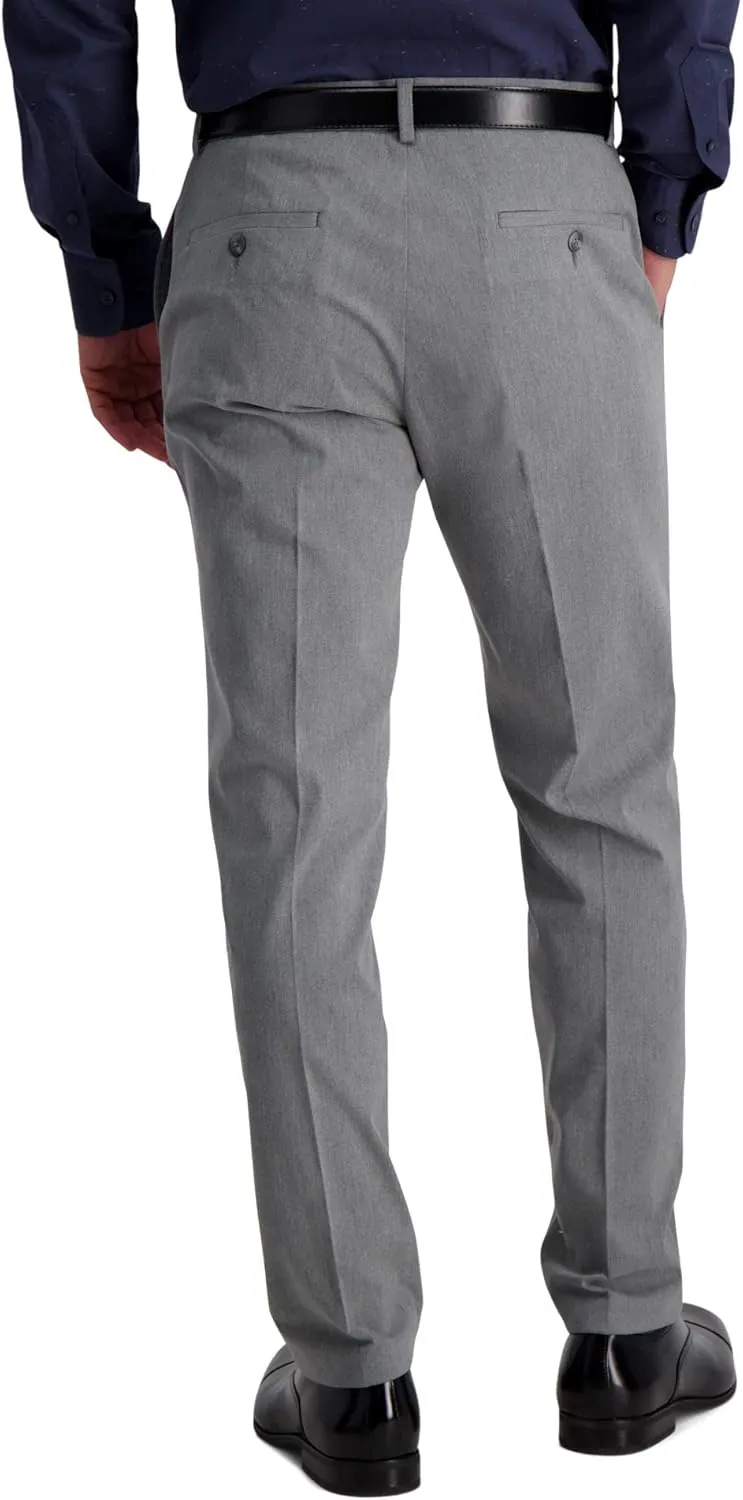 Haggar Men's Iron Free Premium Khaki Slim-Straight Fit Flat Front Flex Waist Casual Pant