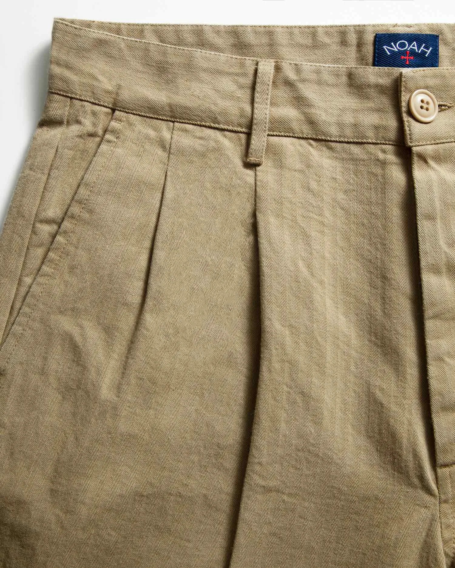 Herringbone Double-Pleat Shorts