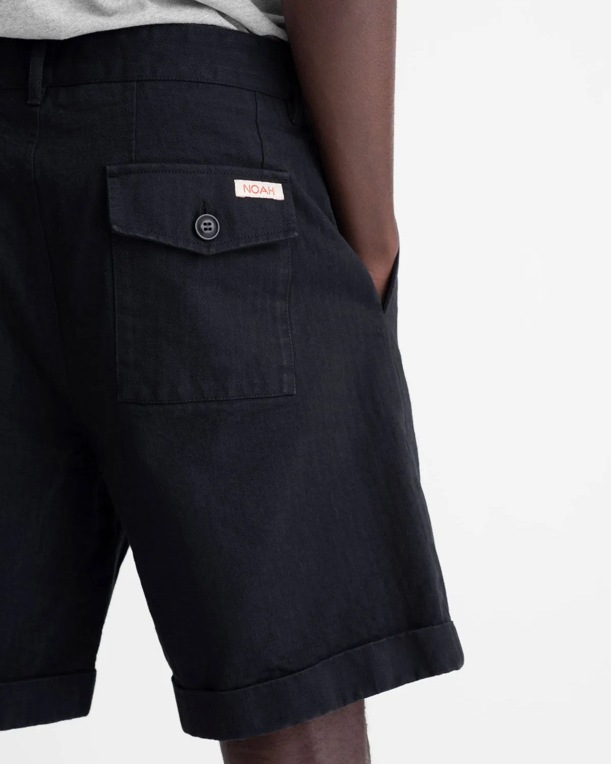 Herringbone Double-Pleat Shorts