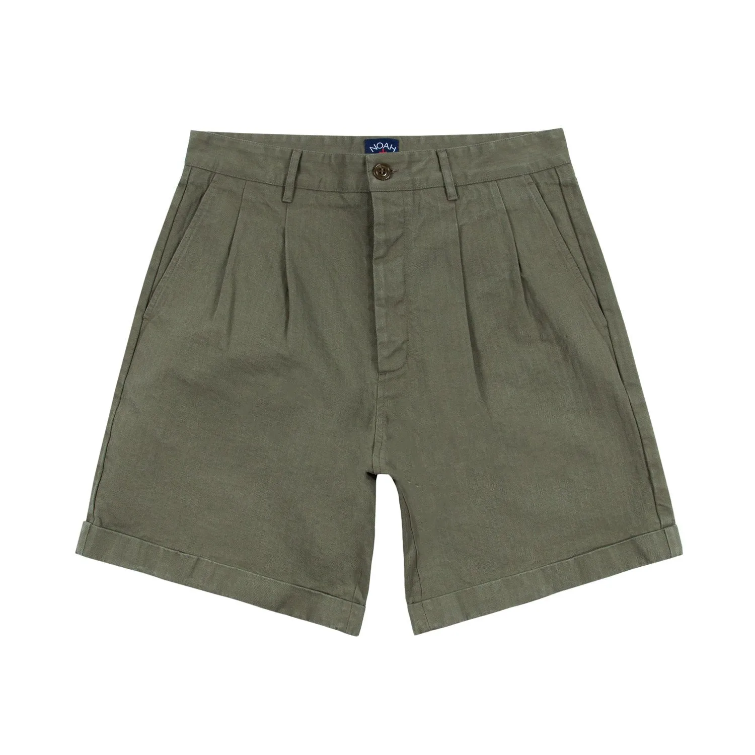 Herringbone Double-Pleat Shorts