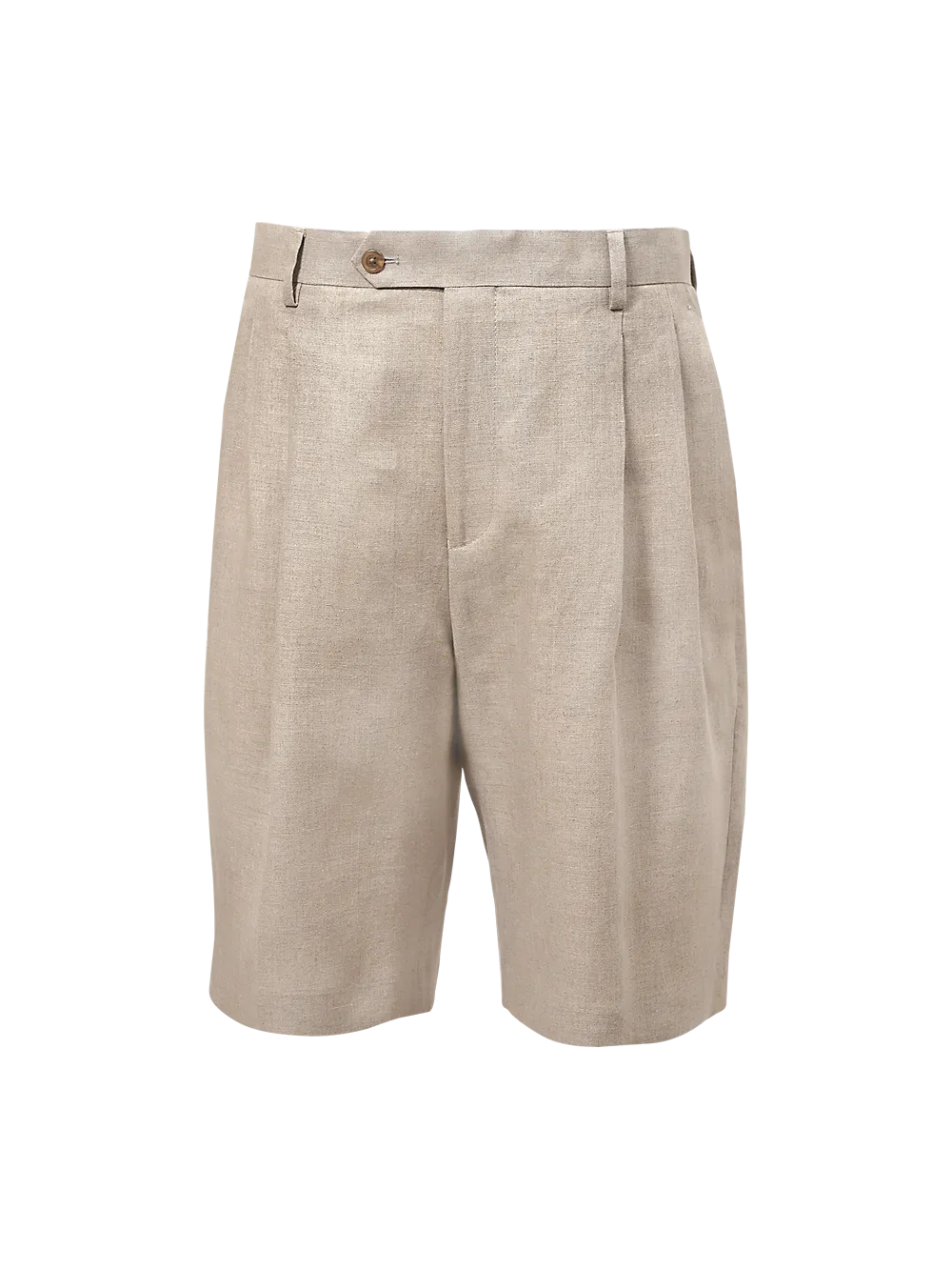 Linen Pleated Shorts - Khaki