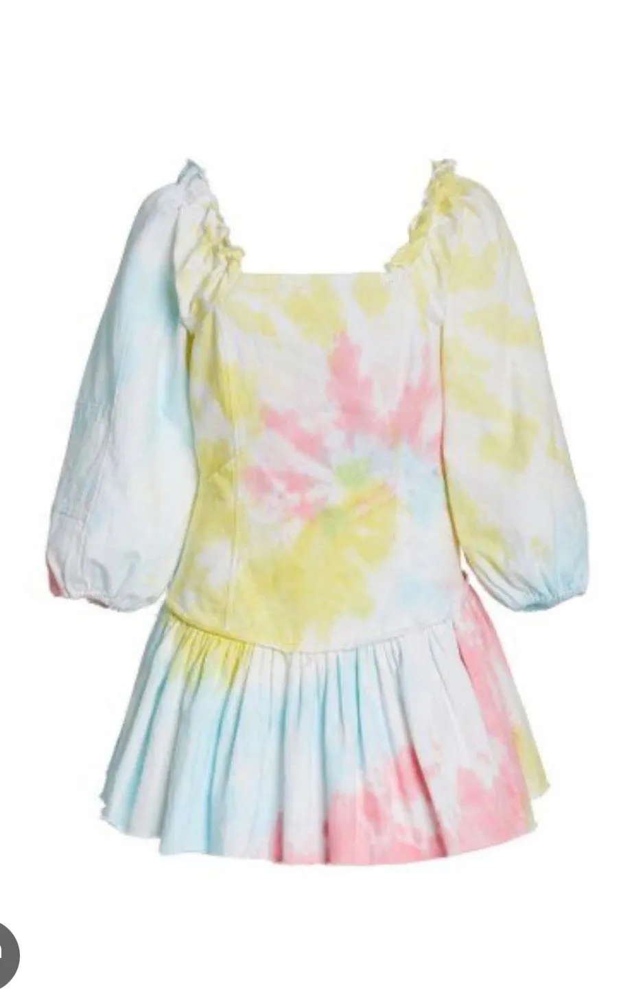 Loveshack Chai Rainbow Tie Dye denim dress