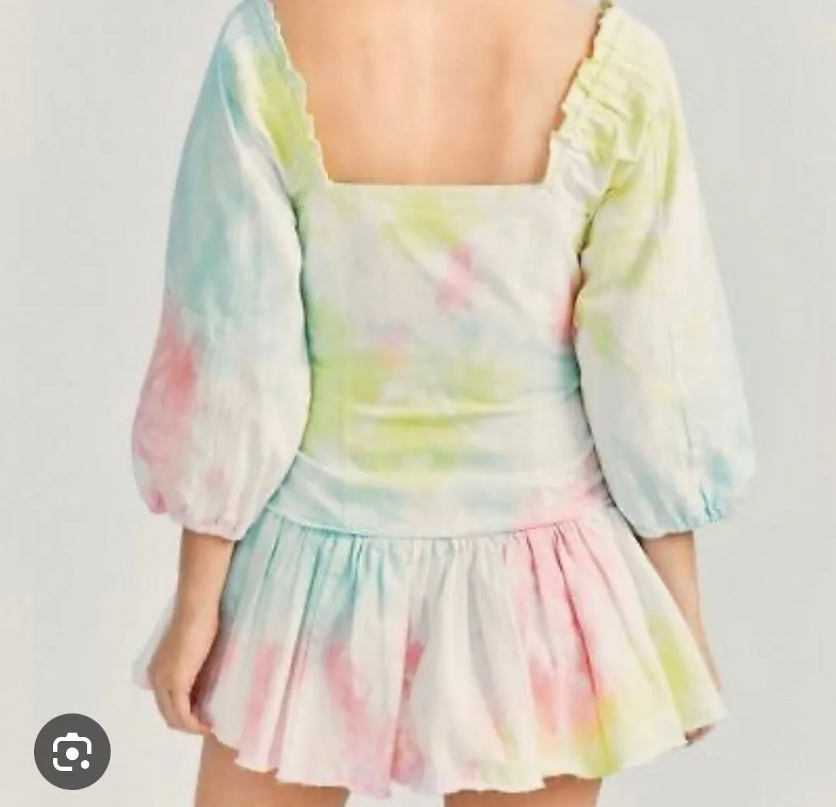 Loveshack Chai Rainbow Tie Dye denim dress