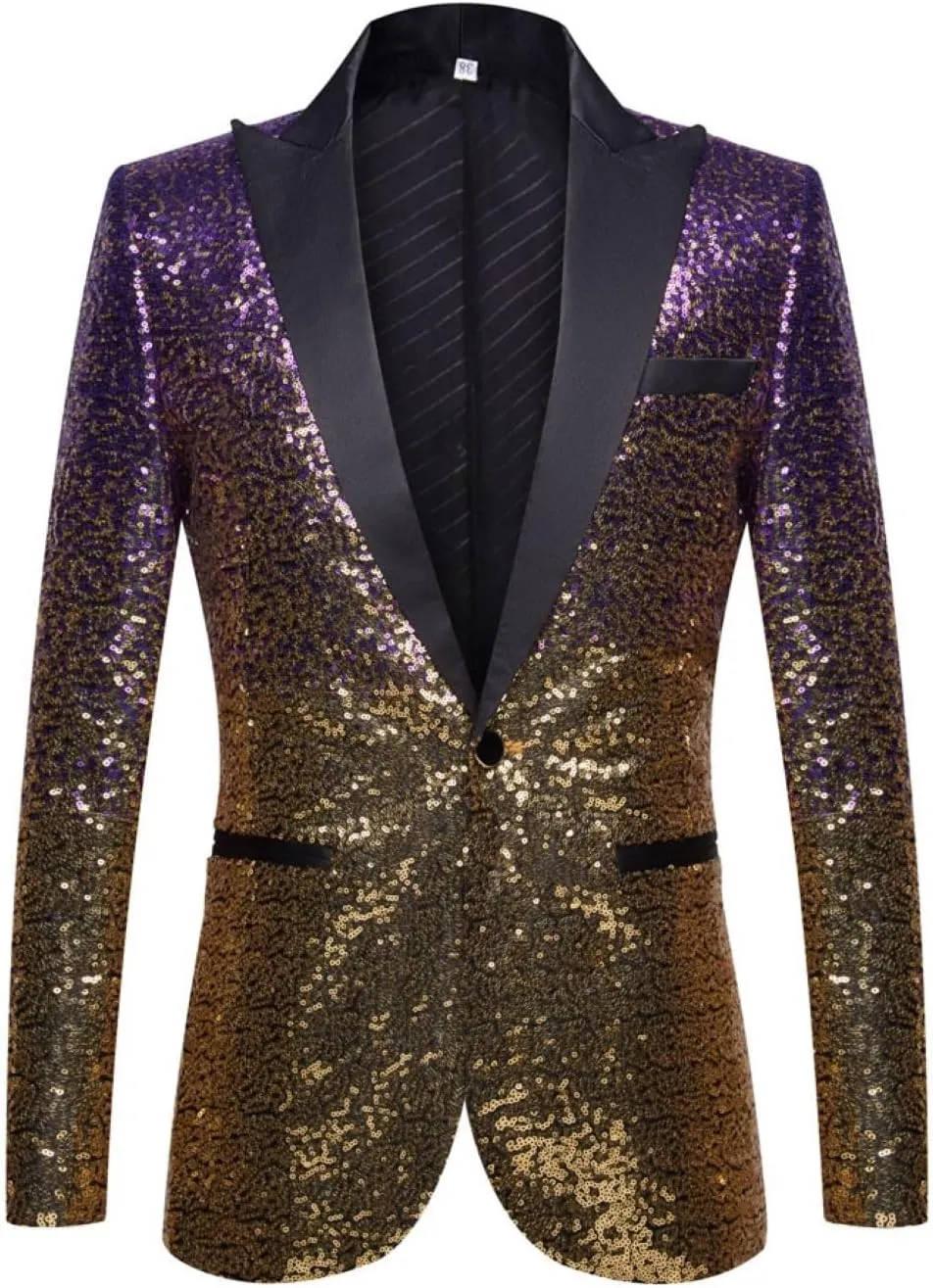 Men's Floral Tuxedo Jacket Jacquard Suit Jacket Slim Fit Blazer for Wedding Prom Dinner Sparkly Long Sleeve Cardigan Coat