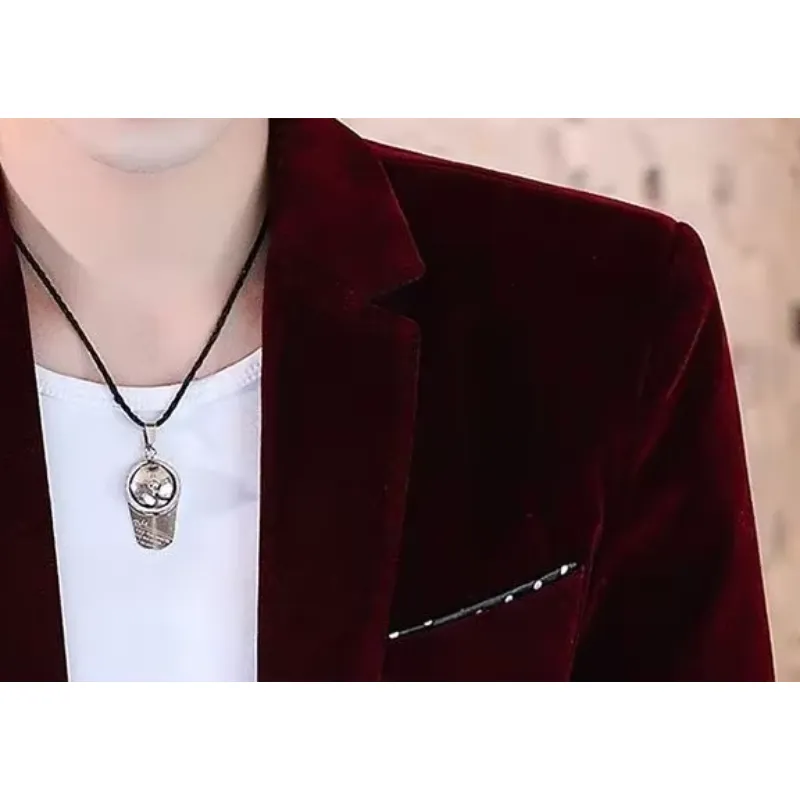 Men's Luxurious Slim Fit One-Button Velvet Blazer | Ideal for All Seasons