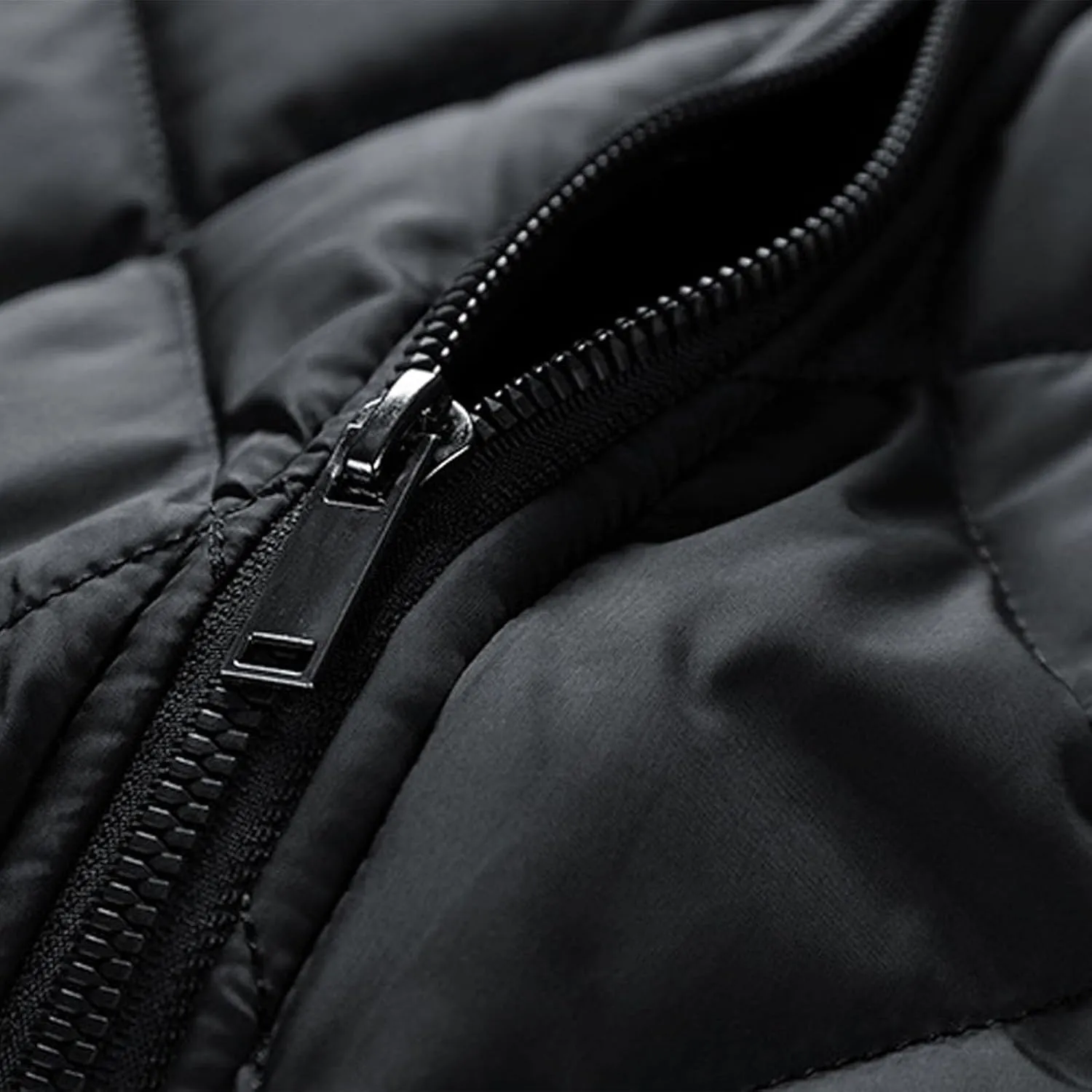 Men's Packable Down Jacket, Puffer Jacket Lightweight Warm Cotton Coat for Hiking Travel, Full Zip Up Thicken Coats