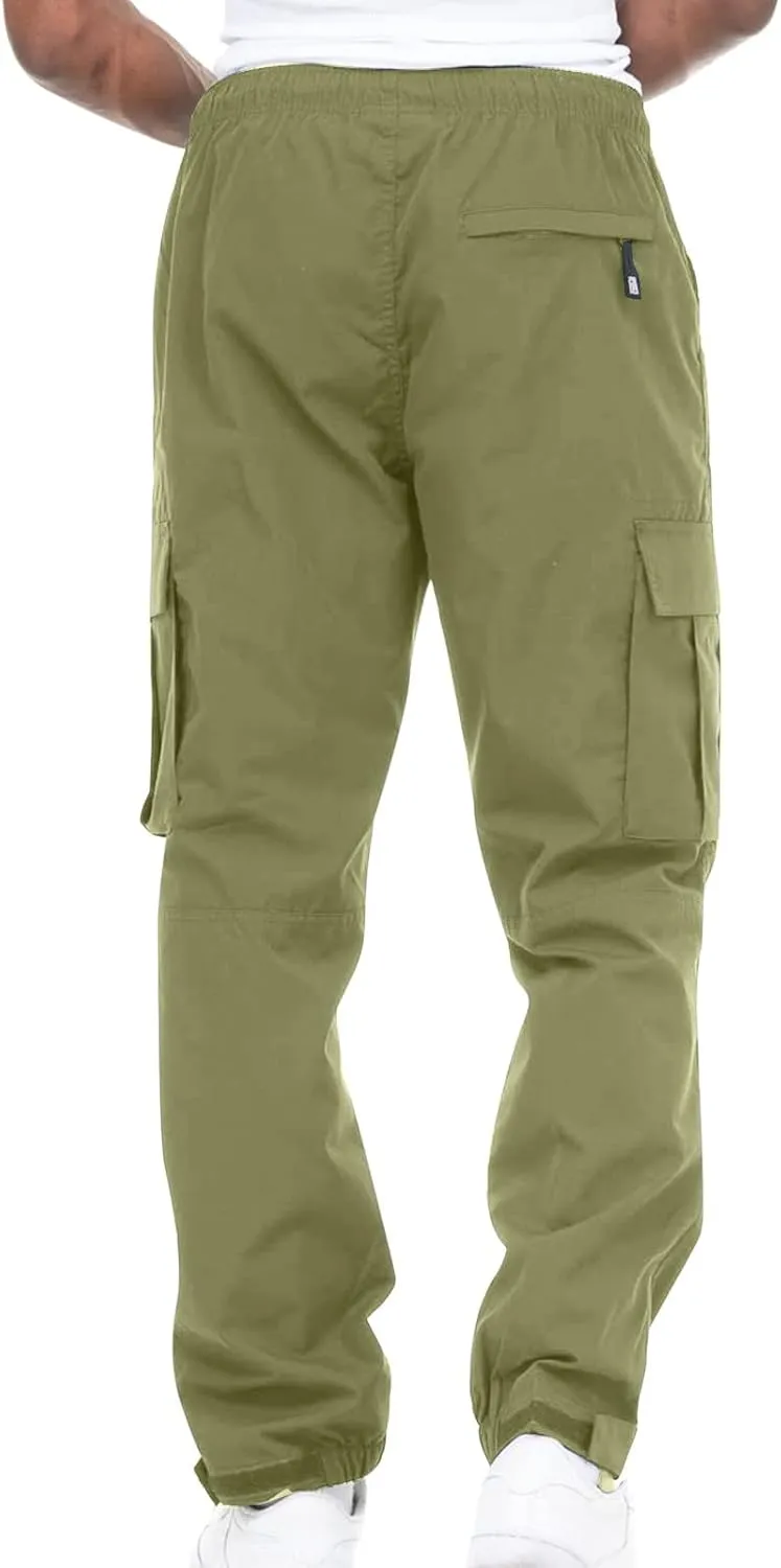 Men's Relaxed Fit Cargo Pants Baggy Straight Leg Pant Outdoor Sweatpants Loose Comfy Trousers Track Bottoms Plus Size