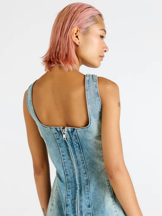 MISS WORLD DENIM MAXI DRESS