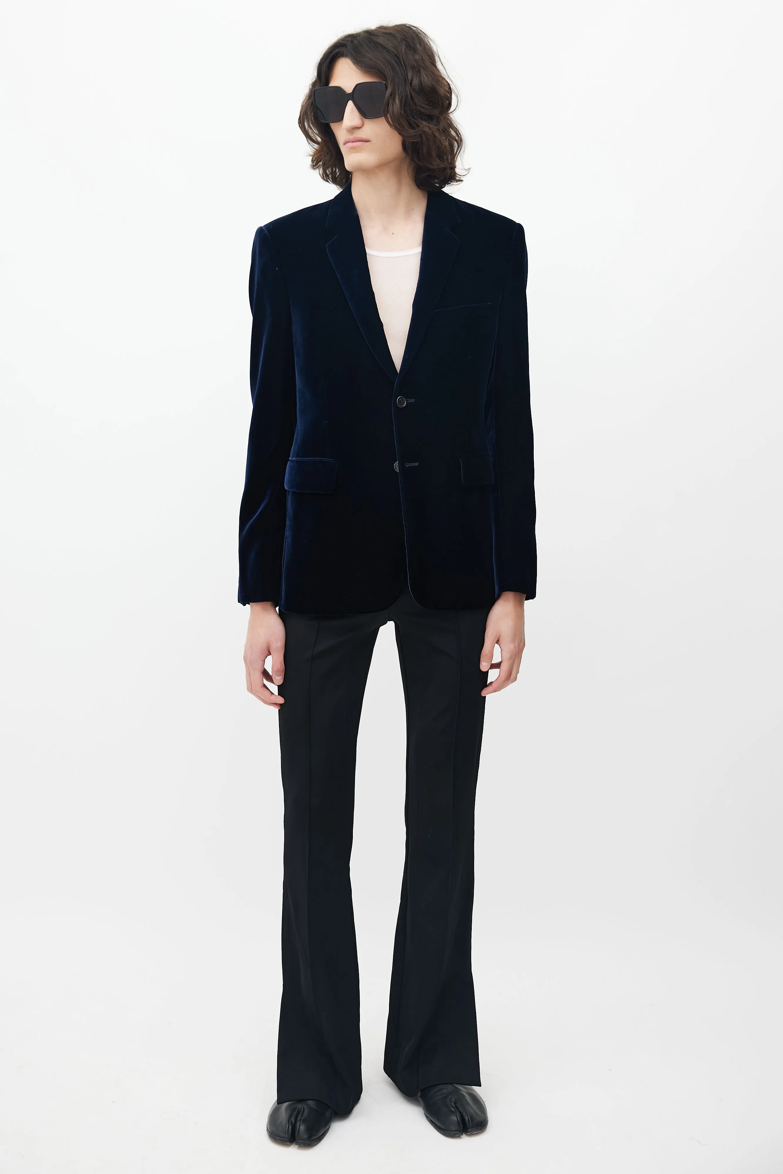 Navy Velvet Blazer