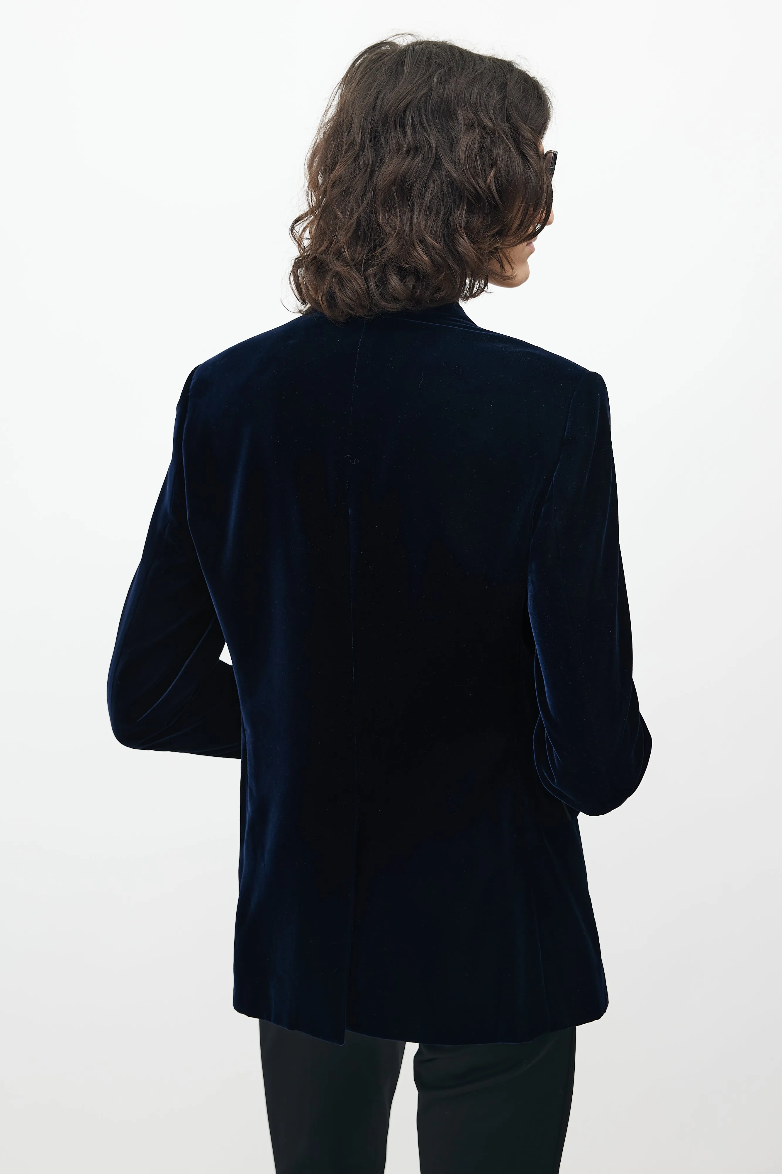 Navy Velvet Blazer