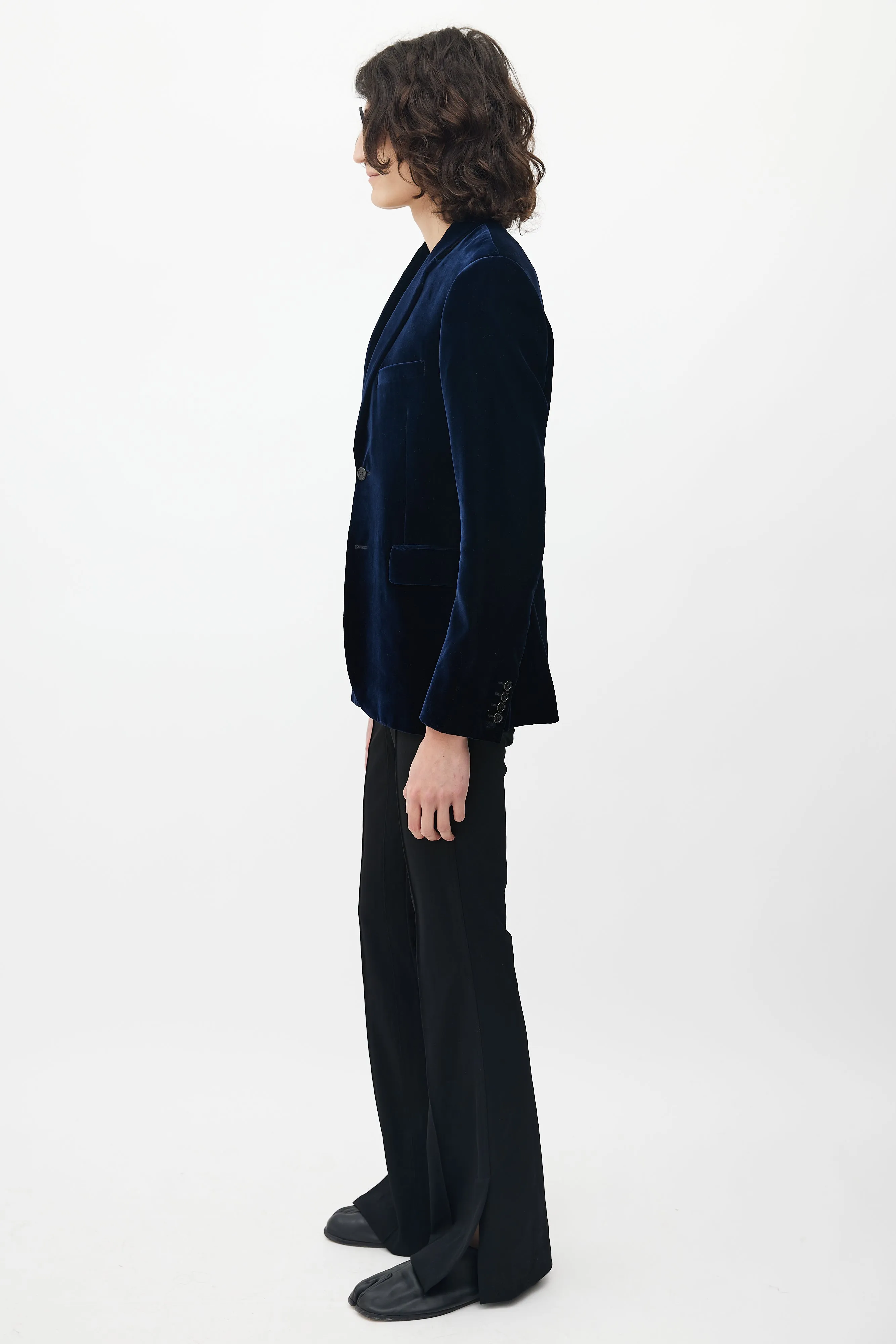 Navy Velvet Blazer