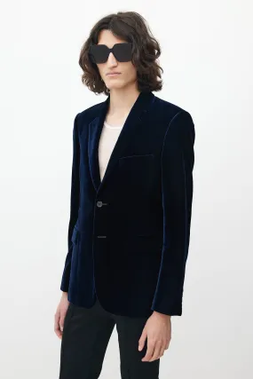 Navy Velvet Blazer