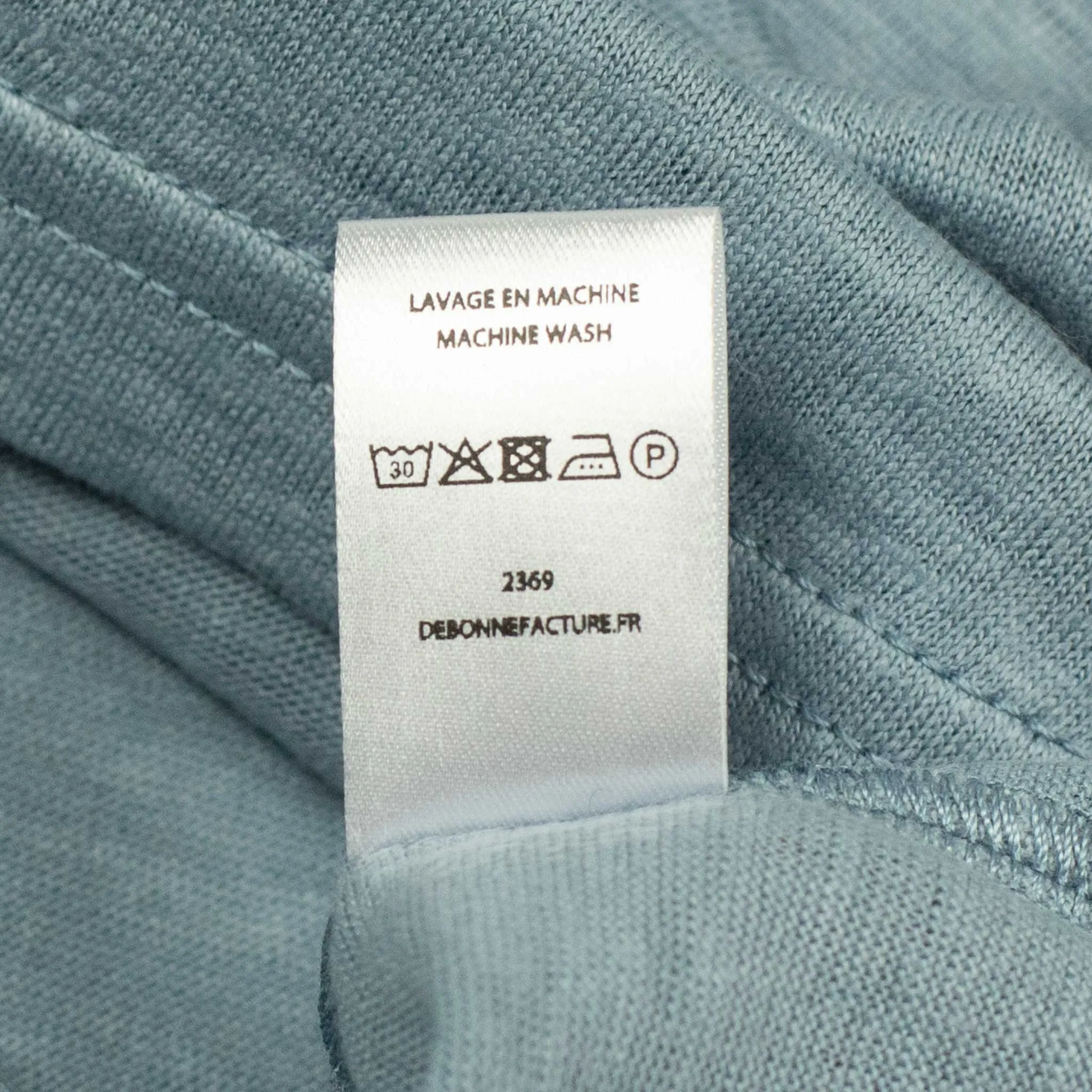 Oversized pocket tee in smoke blue French linen jersey (restock)