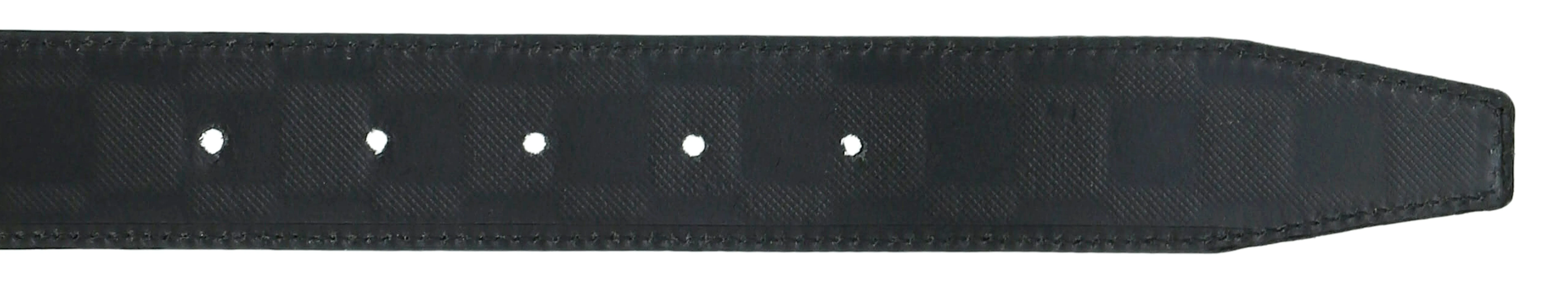 Pierre Cardin Black Textured Checkered Classic Buckle Adjustable Adjustable Mens Belt-