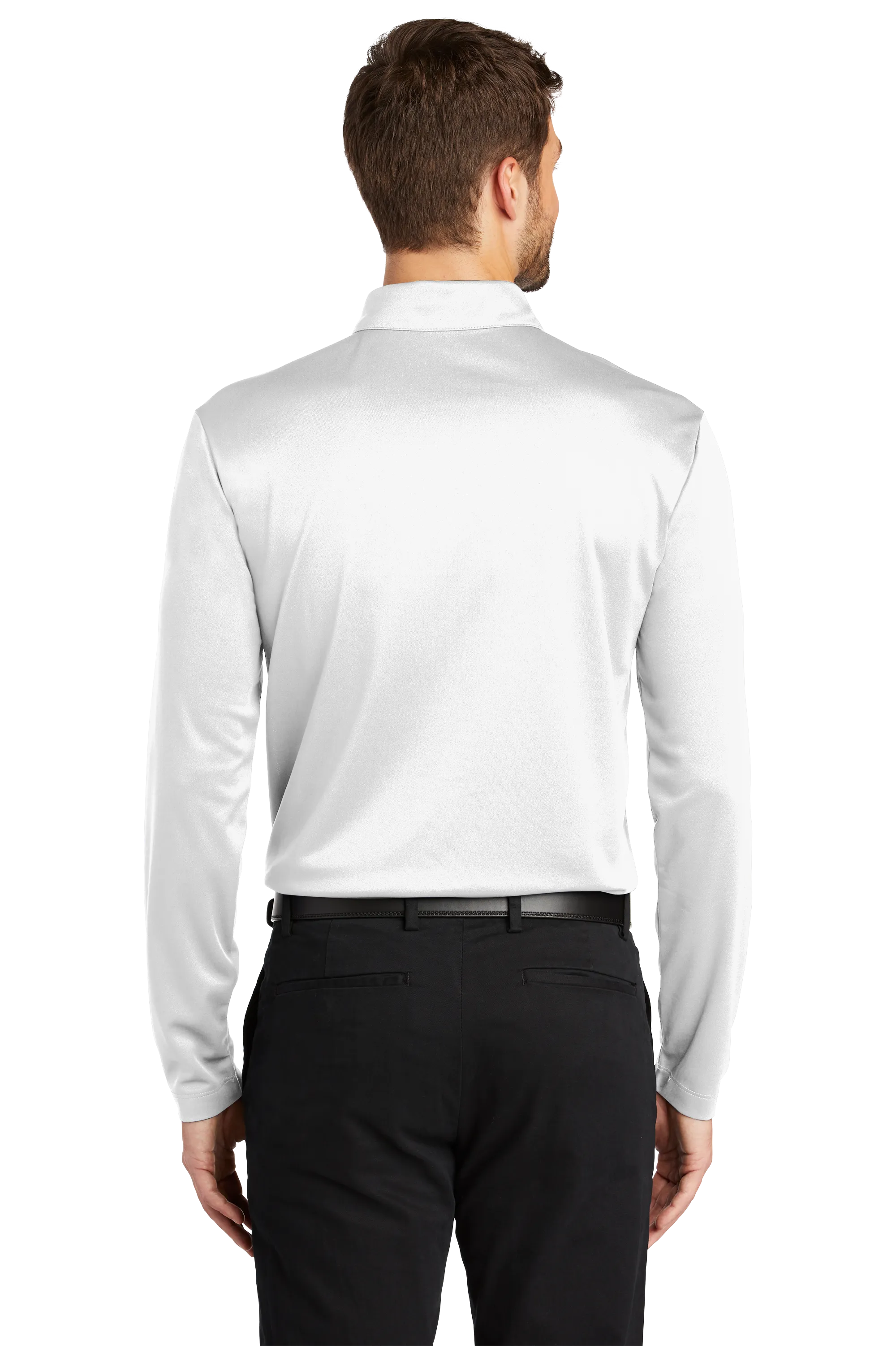 Port Authority® Silk Touch™ Performance Long Sleeve Polo - White