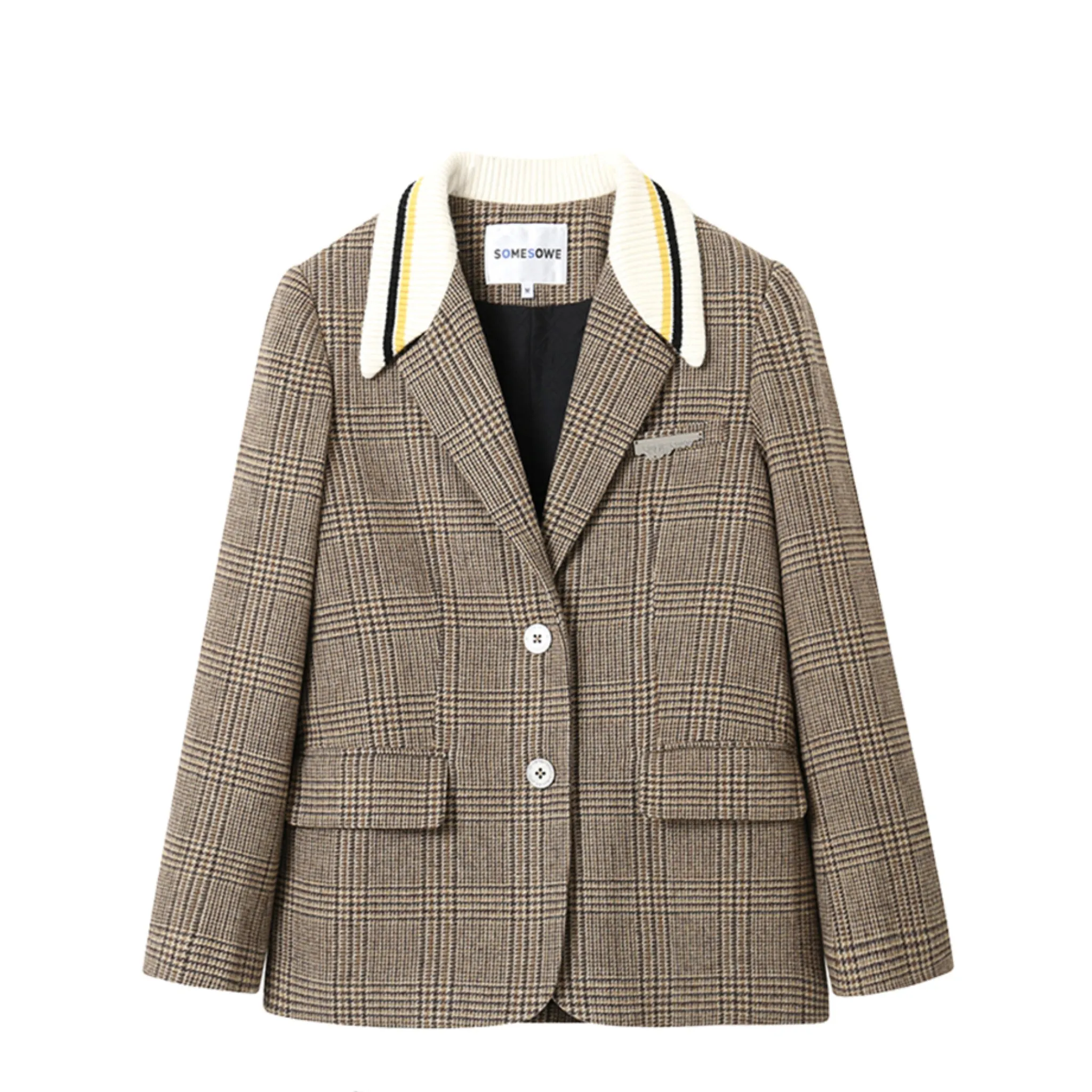 Retro Checkered Wool Jacket
