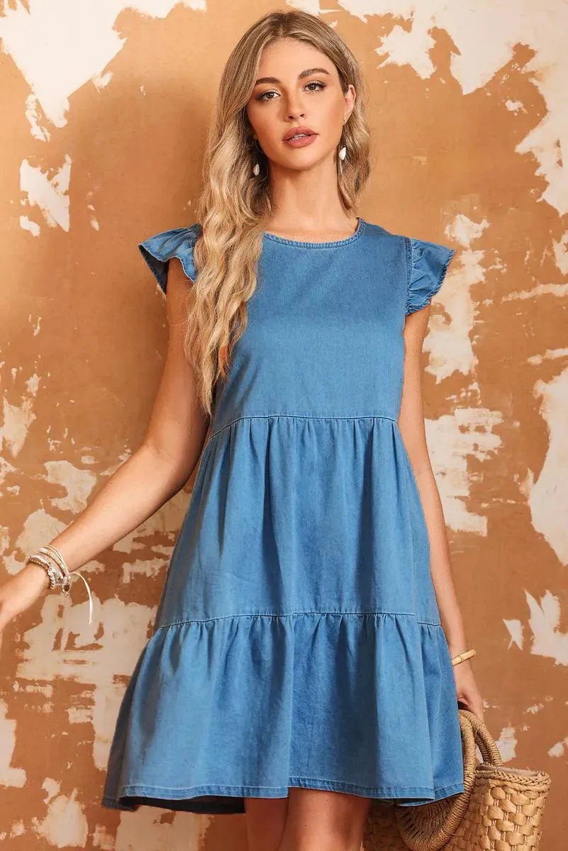 Shop Now for the Ultimate Denim Blue A-Line Chambray Dress