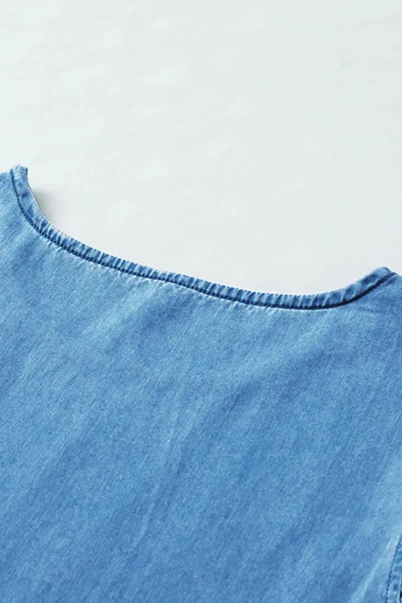 Shop Now for the Ultimate Denim Blue A-Line Chambray Dress
