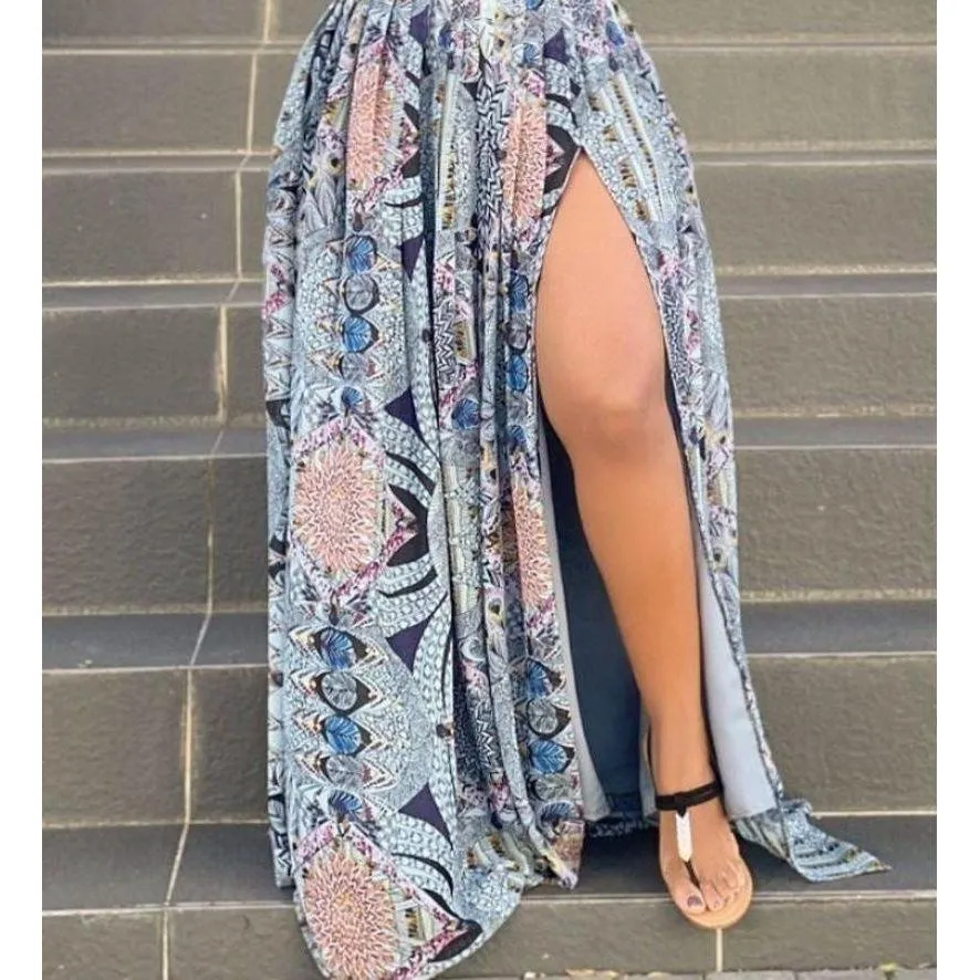 Side Slit Floral Maxi Dress