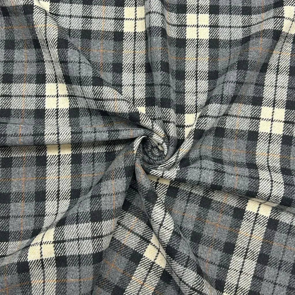 Soft Check Wool Blend Fabric
